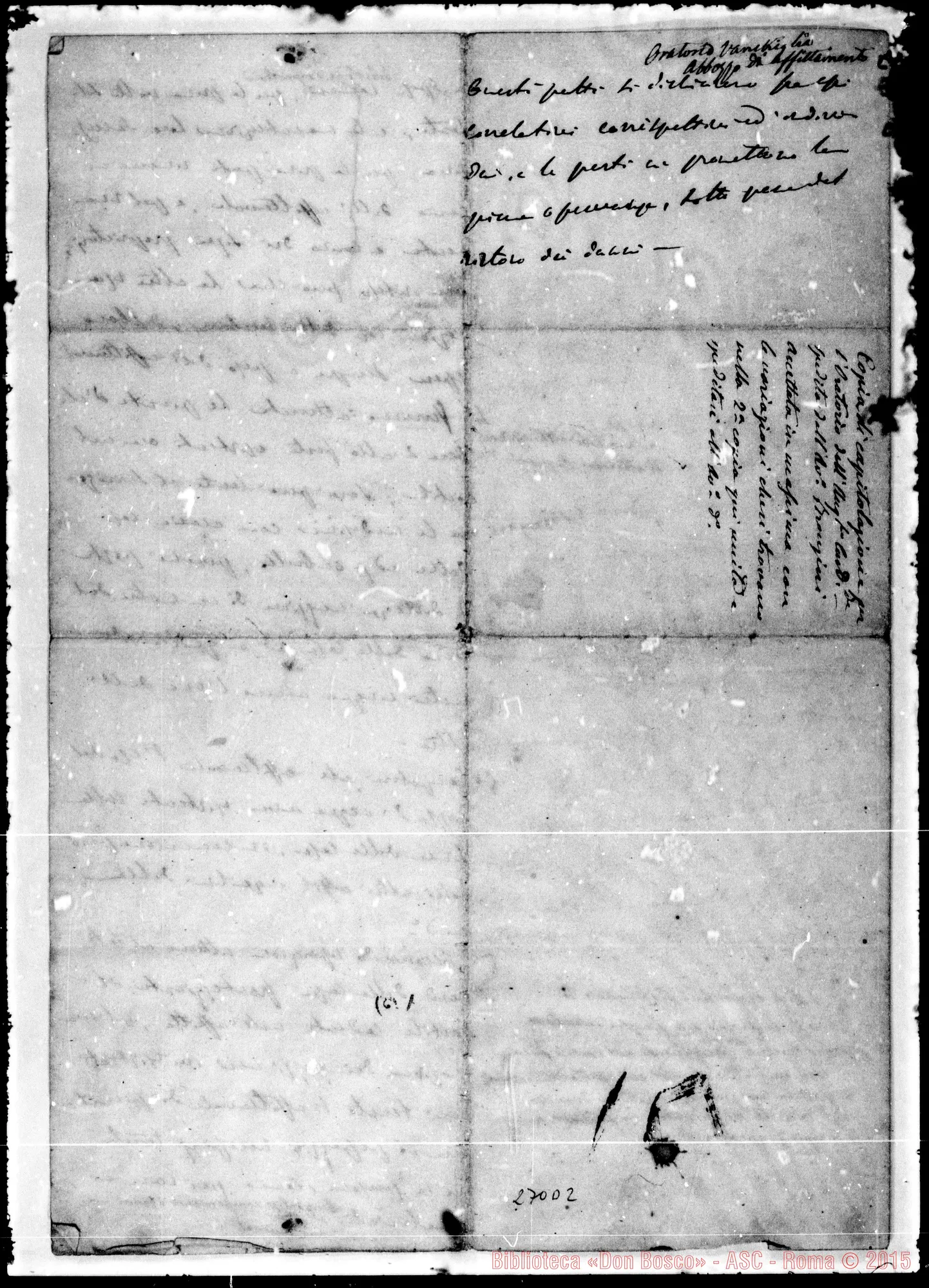 Fotogramma D 2 — Per la presente… Minuta