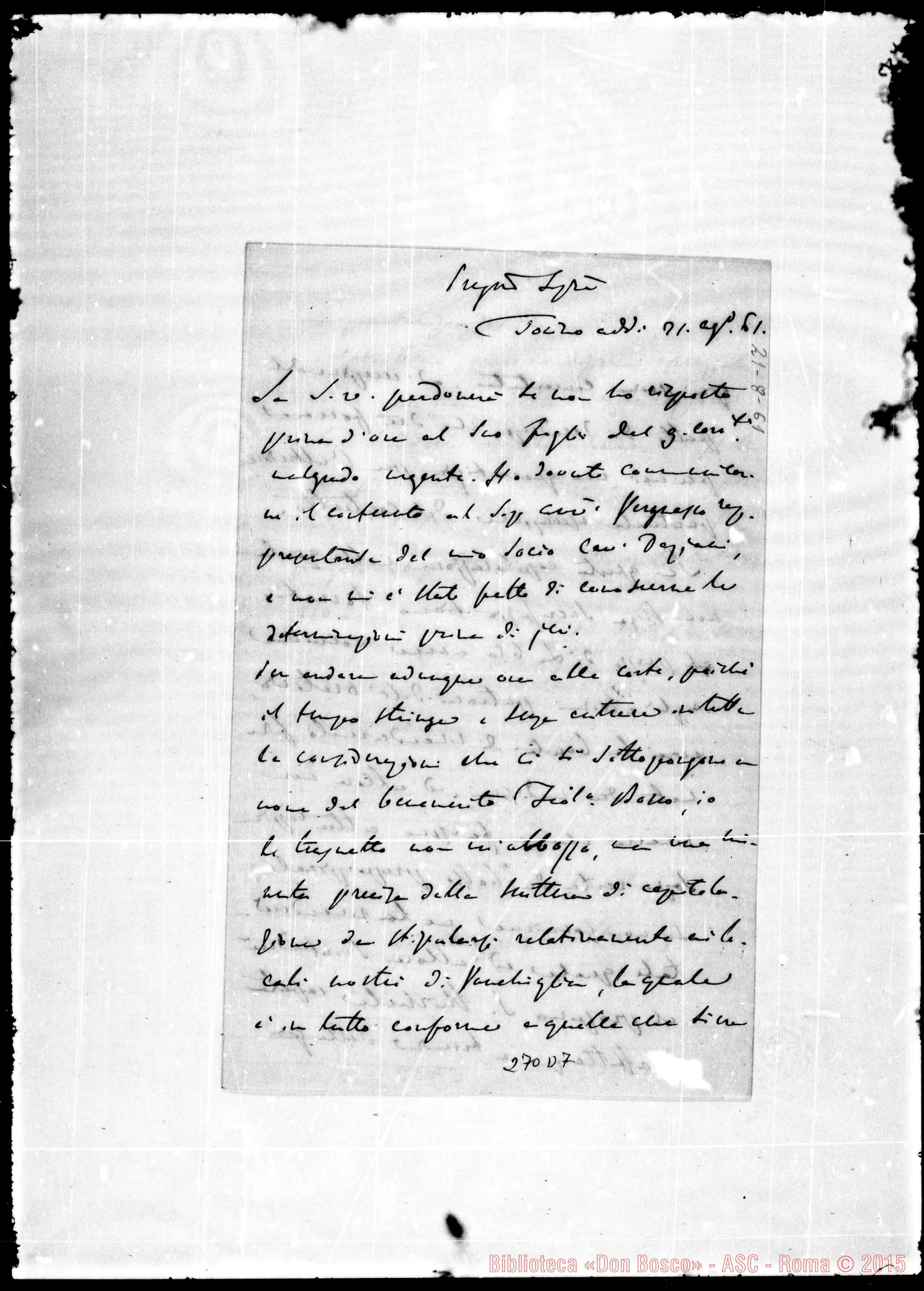 Fotogramma D 7 — A molto Rev.do Sig.