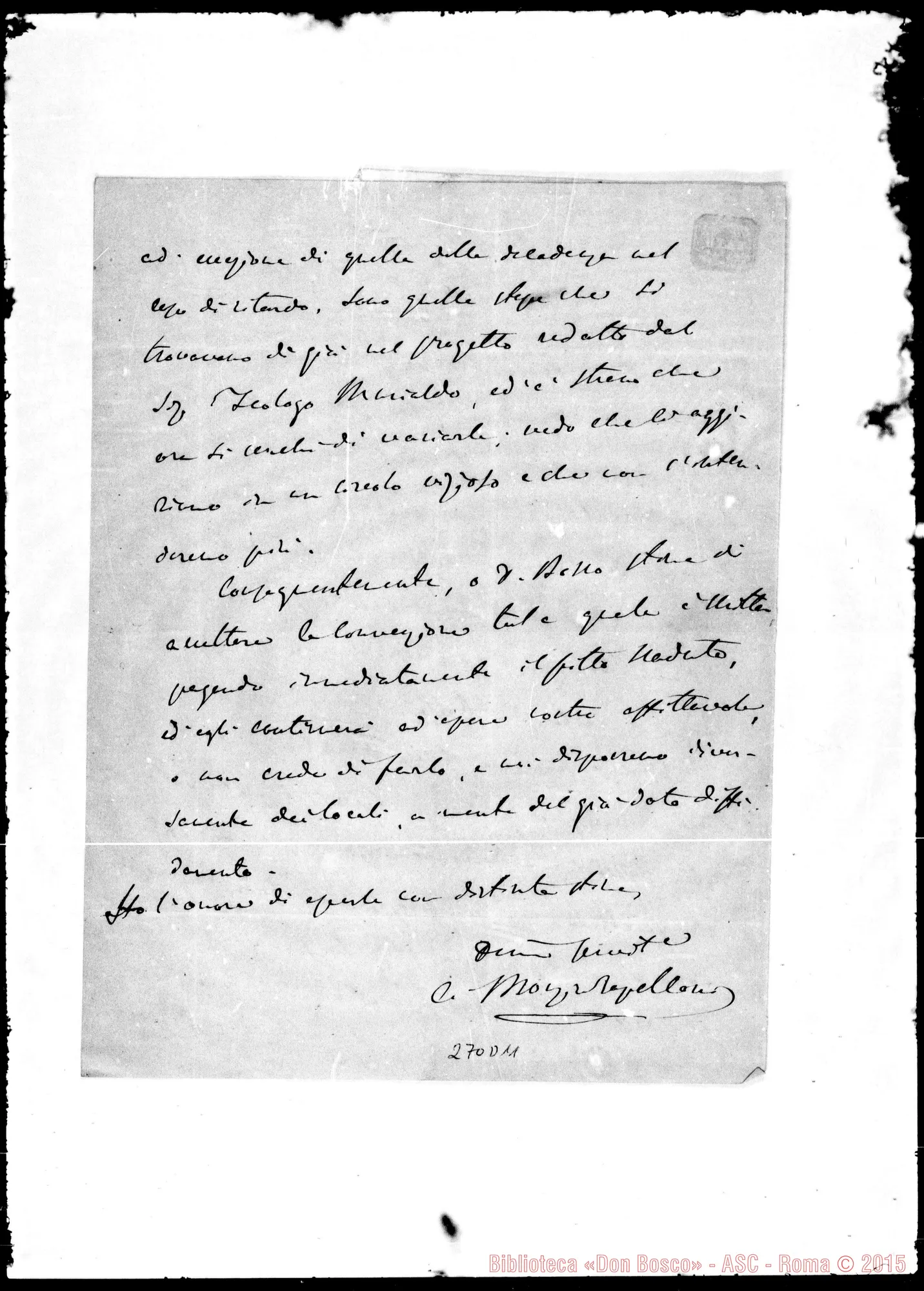 Fotogramma D 11 — A Molto Rev.do Sig.