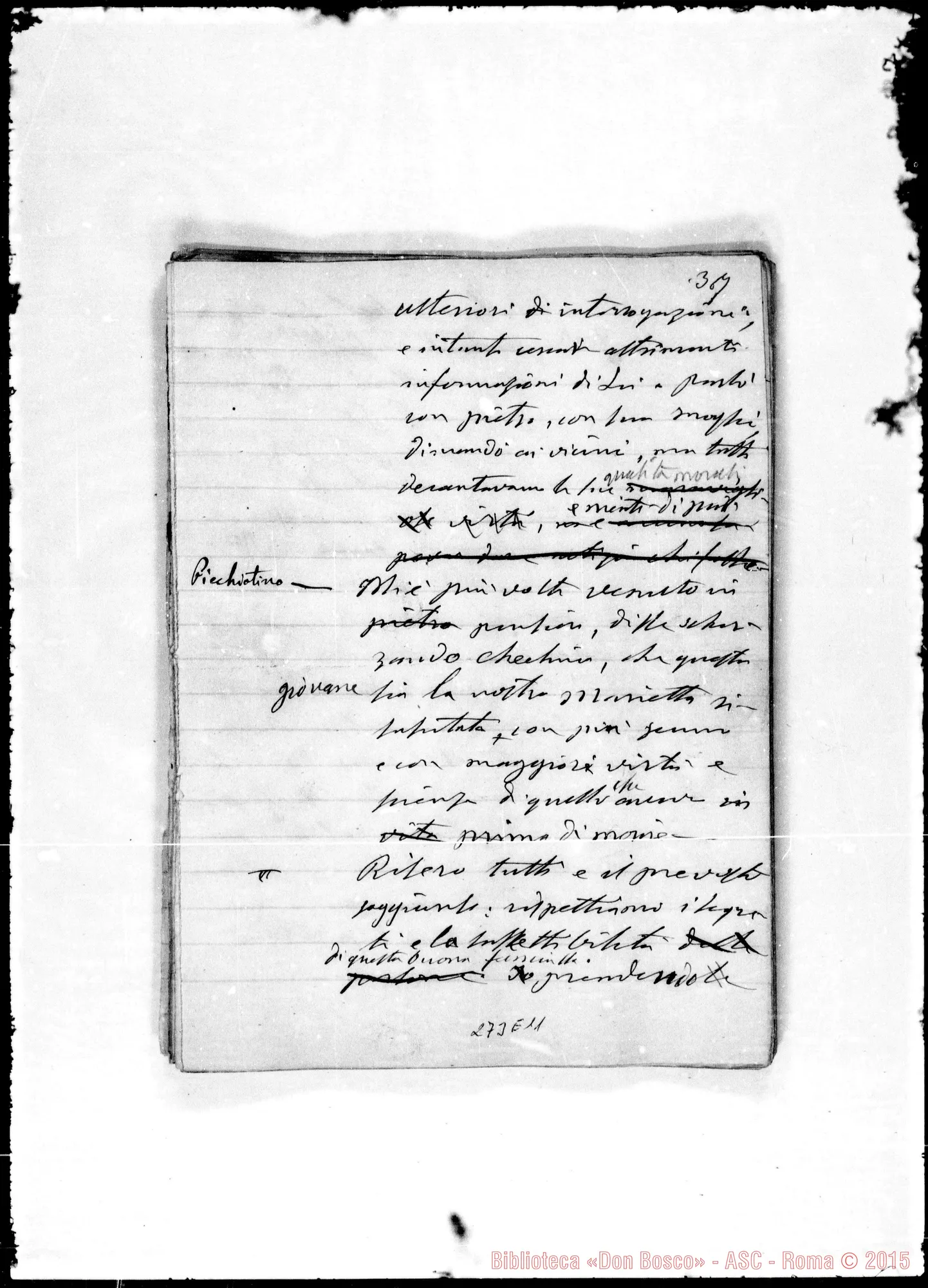 Fotogramma E 11 — Angelina, ossia, l’orfanella degli appenini. Ms. Bosco