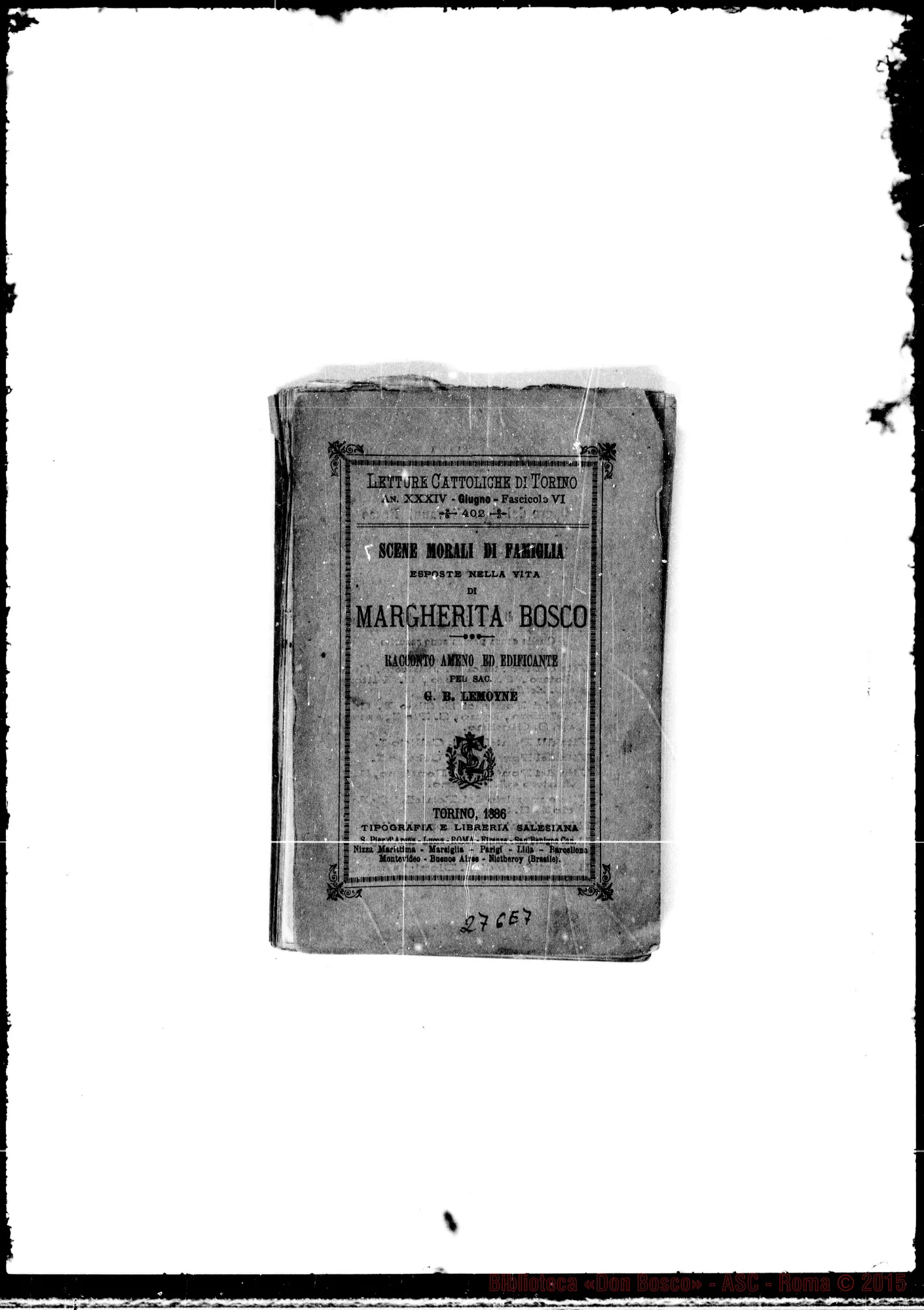 Fotogramma E 7 — Bosco Margherita: Lemoyne. Stampato con qualche correzione Bosco