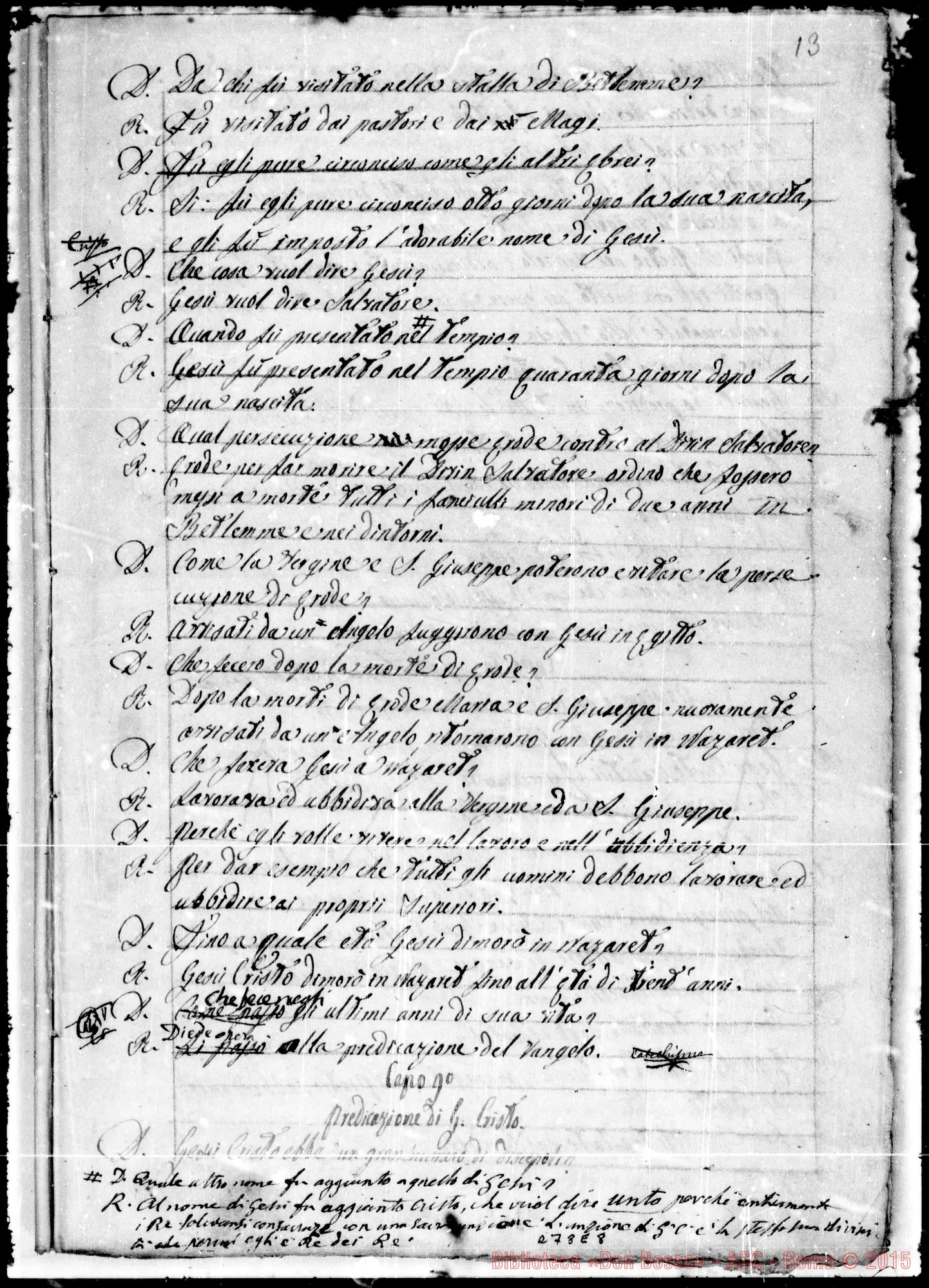 Fotogramma E 8 — Breve Catechismo pei fanciulli. Vogliotti. Ms. con alcune correz. Bosco