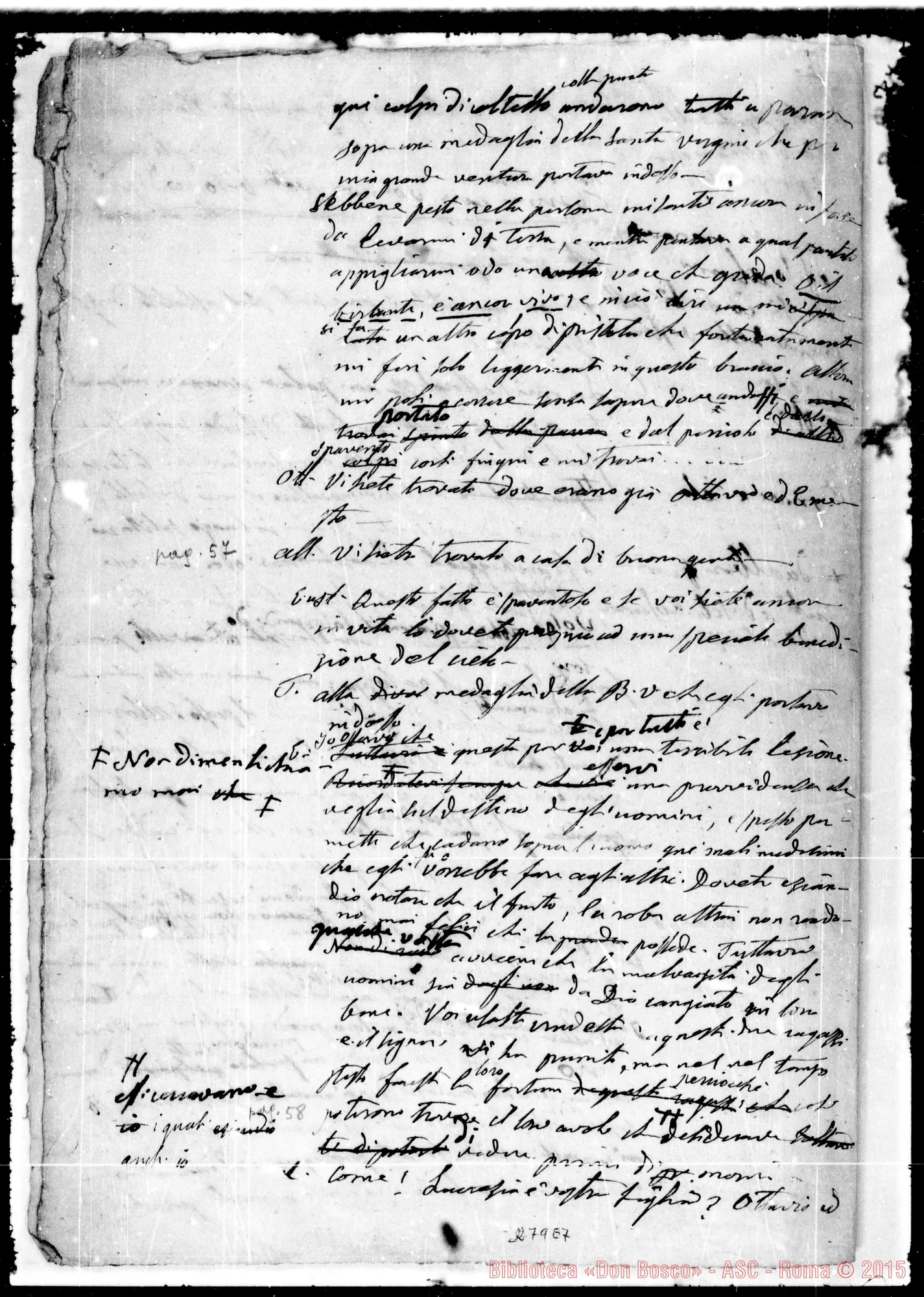 Fotogramma E 7 — Casa della Fortuna. Ms. Bosco