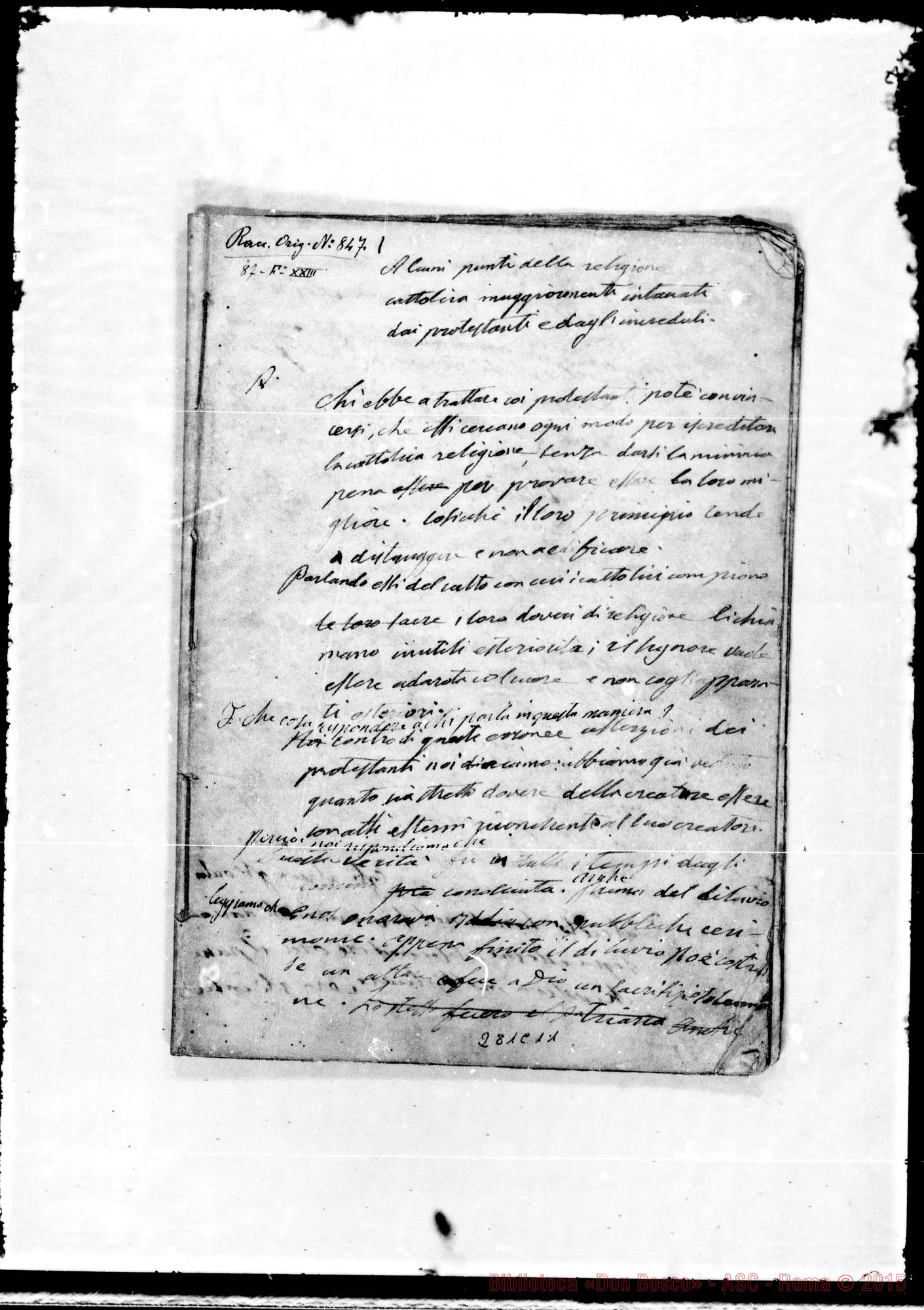 Fotogramma C 11 — Cattolico Istruito: Alcuni punti della religione… Ms. Bosco