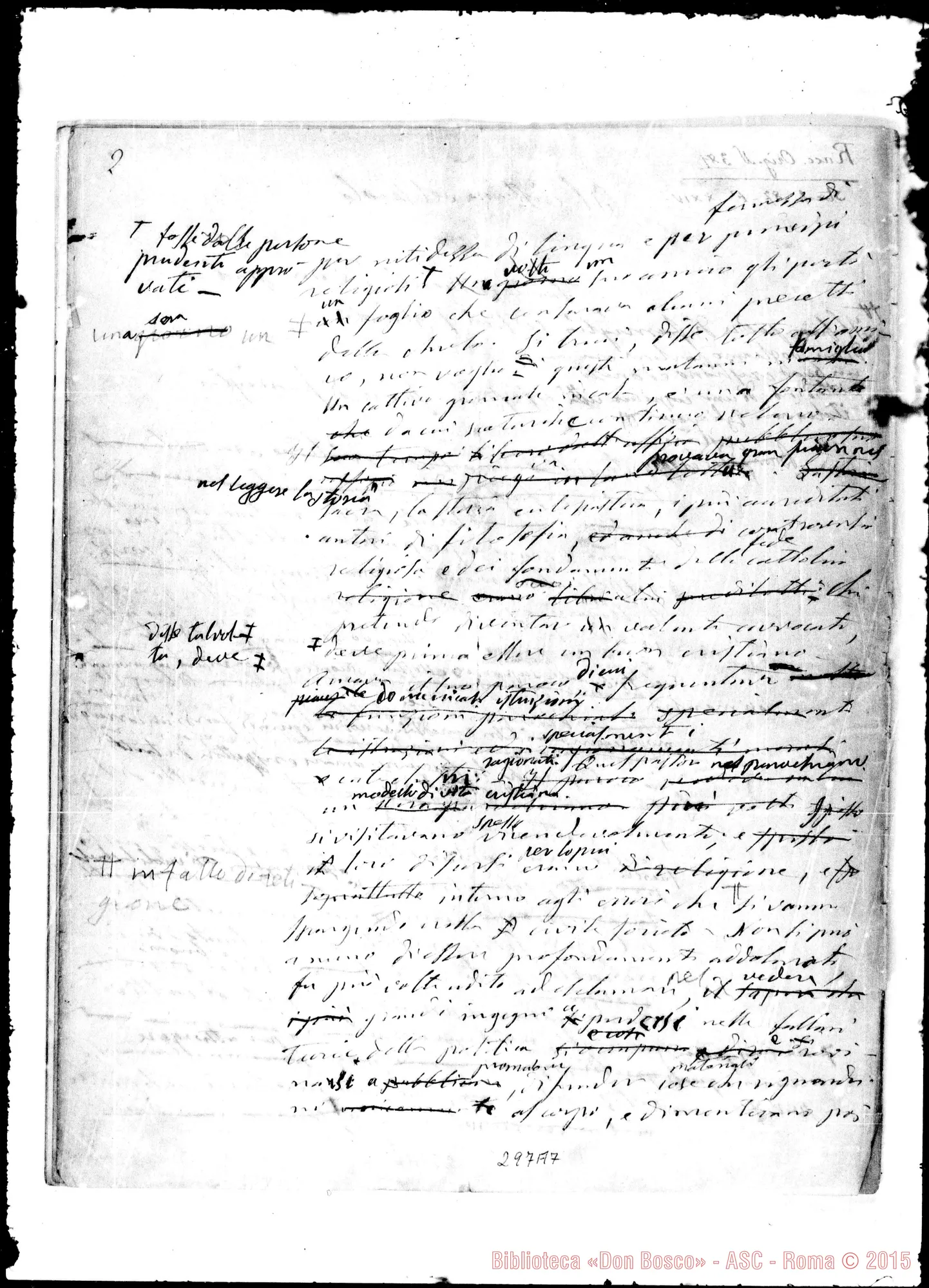 Fotogramma A 7 — Cattolico nel secolo: Trattenimenti… Ms. autogr. Bosco