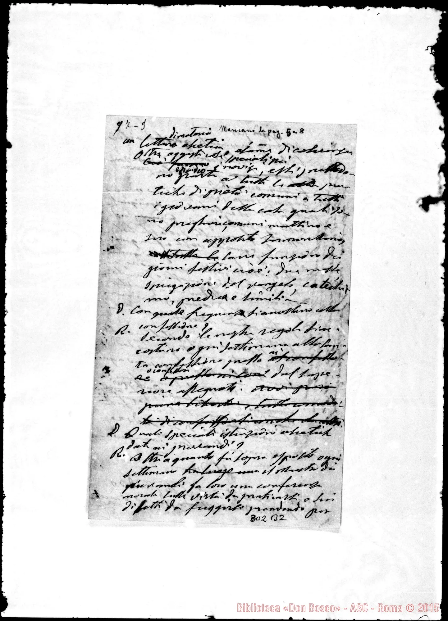 Fotogramma B 2 — Cenno storico sulla Congr. di S. Frco. di Sales. Ms. Bosco