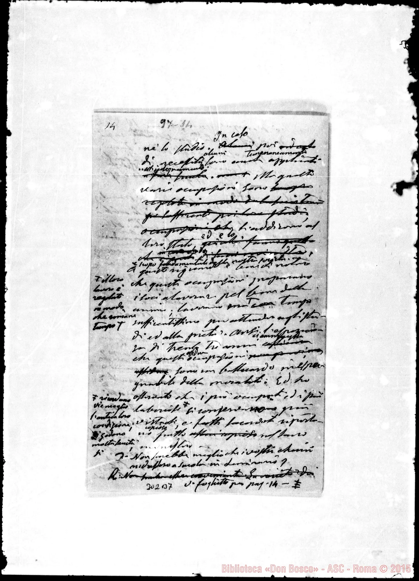 Fotogramma B 7 — Cenno storico sulla Congr. di S. Frco. di Sales. Ms. Bosco