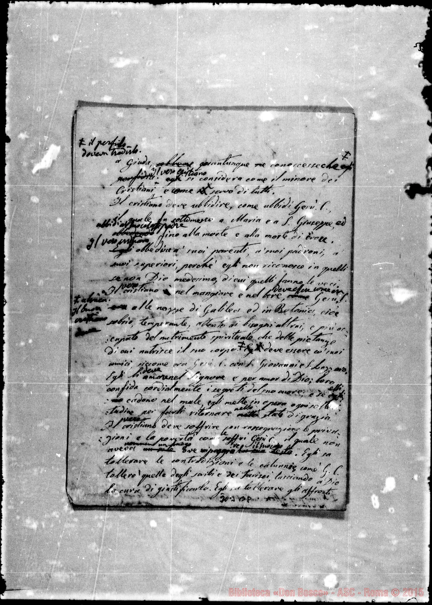 Fotogramma B 8 — Chiave del Paradiso: Ritratto del vero cristiano. Ms. con correz. Bosco