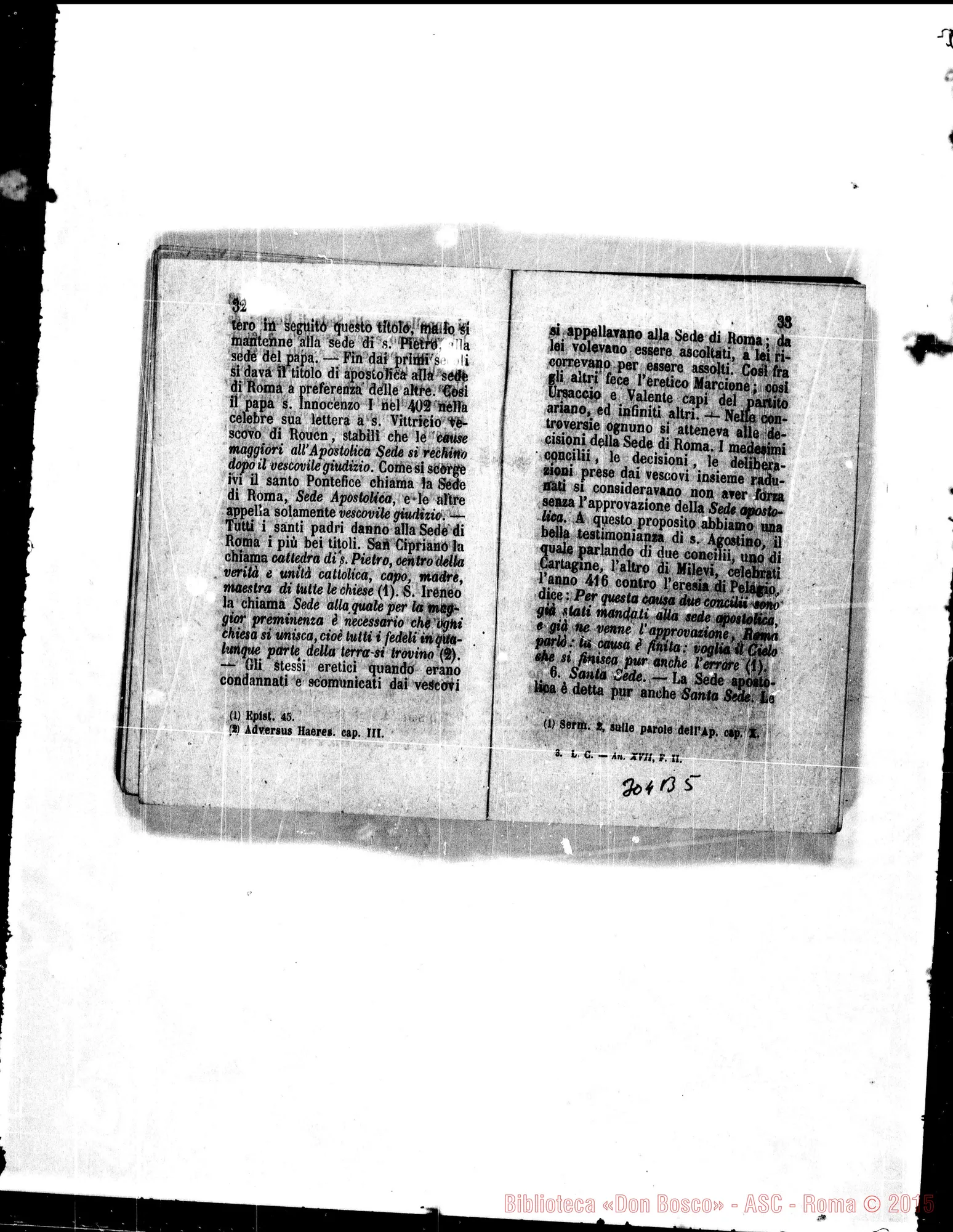 Fotogramma B 5 — Chiesa Cattolica E la sua Gerarchia. Stampato