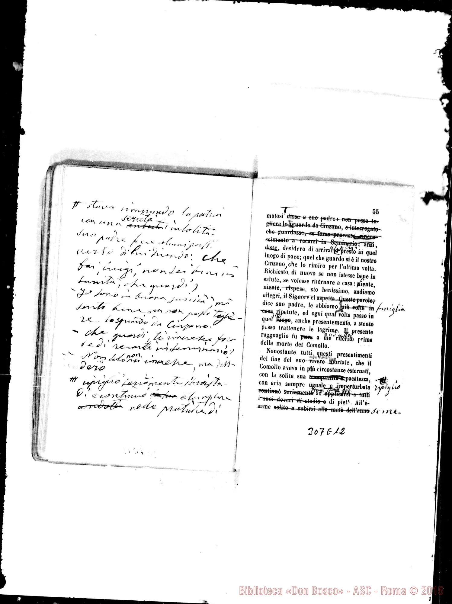 Fotogramma E 12 — Cenni sulla vita…» Bozze con correz. Bosco