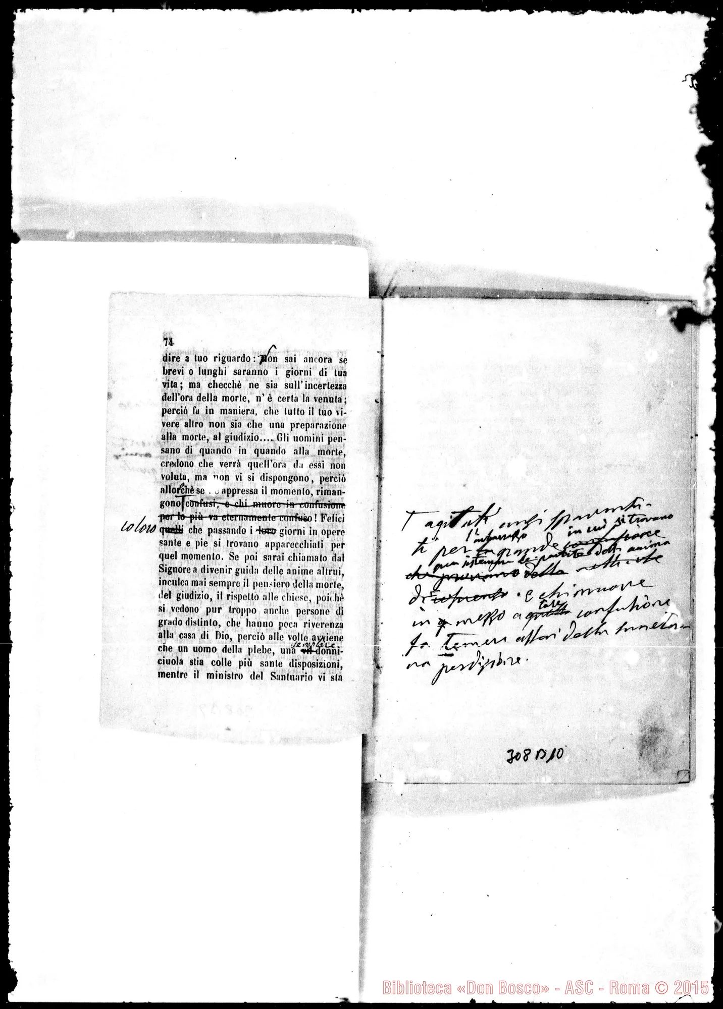 Fotogramma B 10 — Cenni sulla vita…» Bozze con correz. Bosco