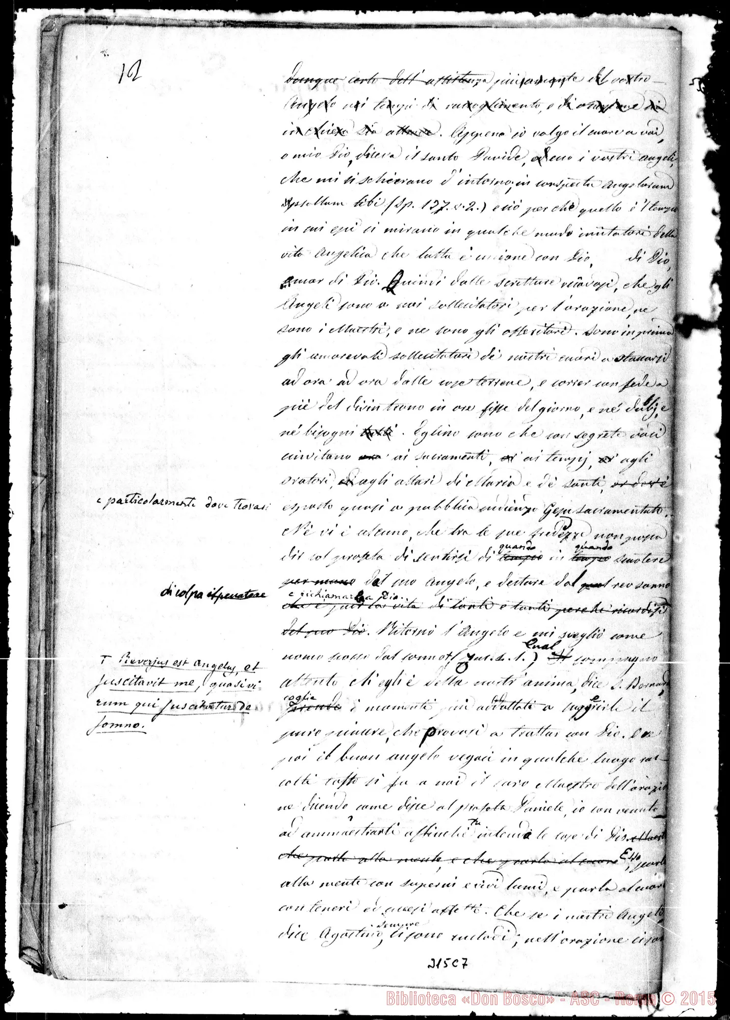 Fotogramma C 7 — Divoto dell’Angelo Custode. Ms. con correz. autogr. Bosco