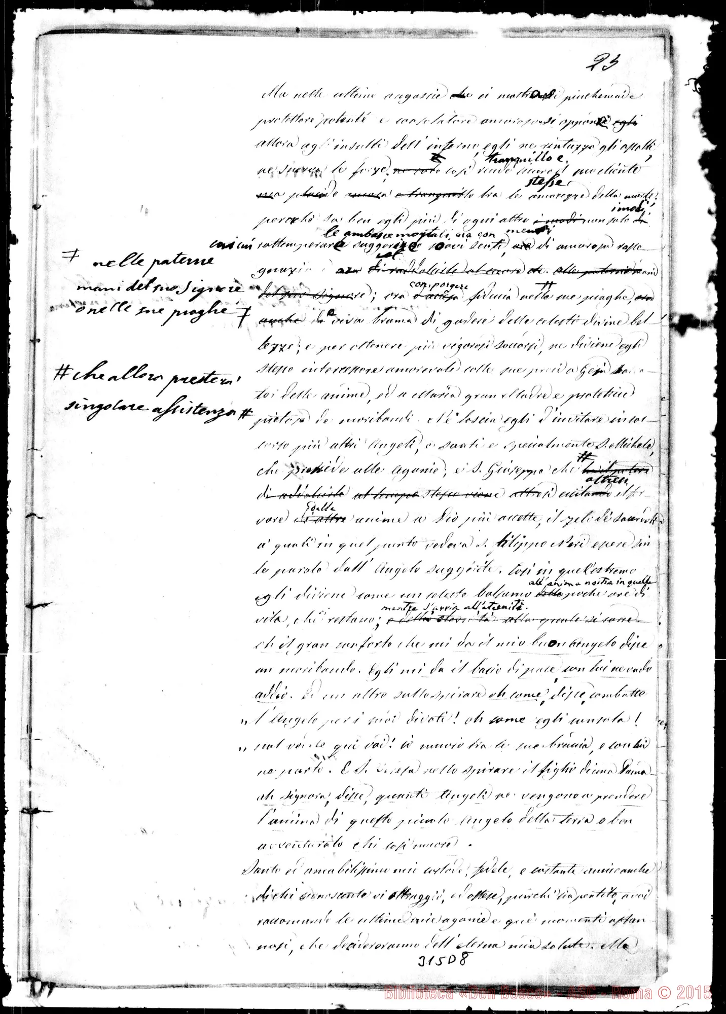 Fotogramma D 8 — Divoto dell’Angelo Custode. Ms. con correz. autogr. Bosco