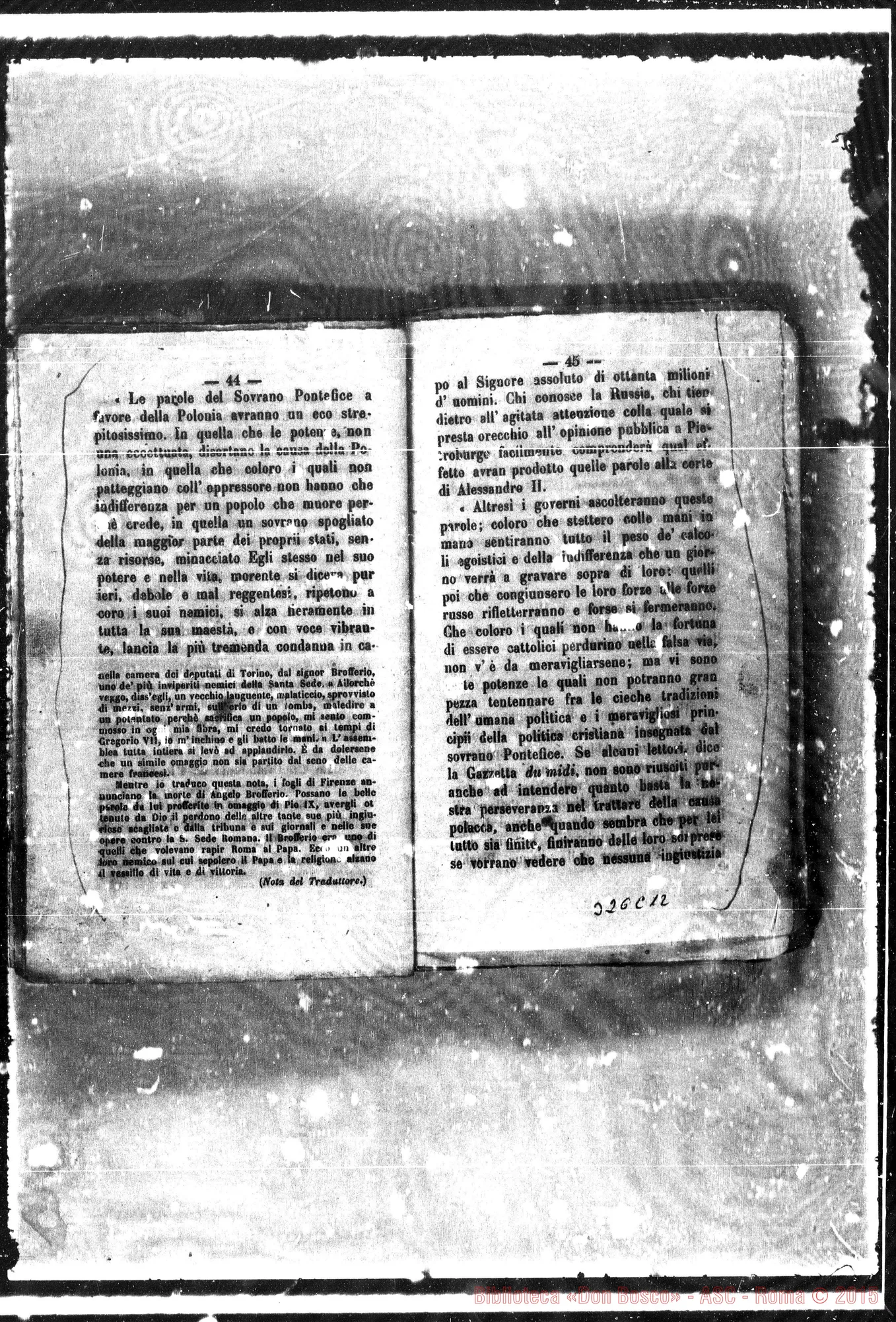 Fotogramma C 12 — Lo spirito E il cuore di Pio Nono. Stampato