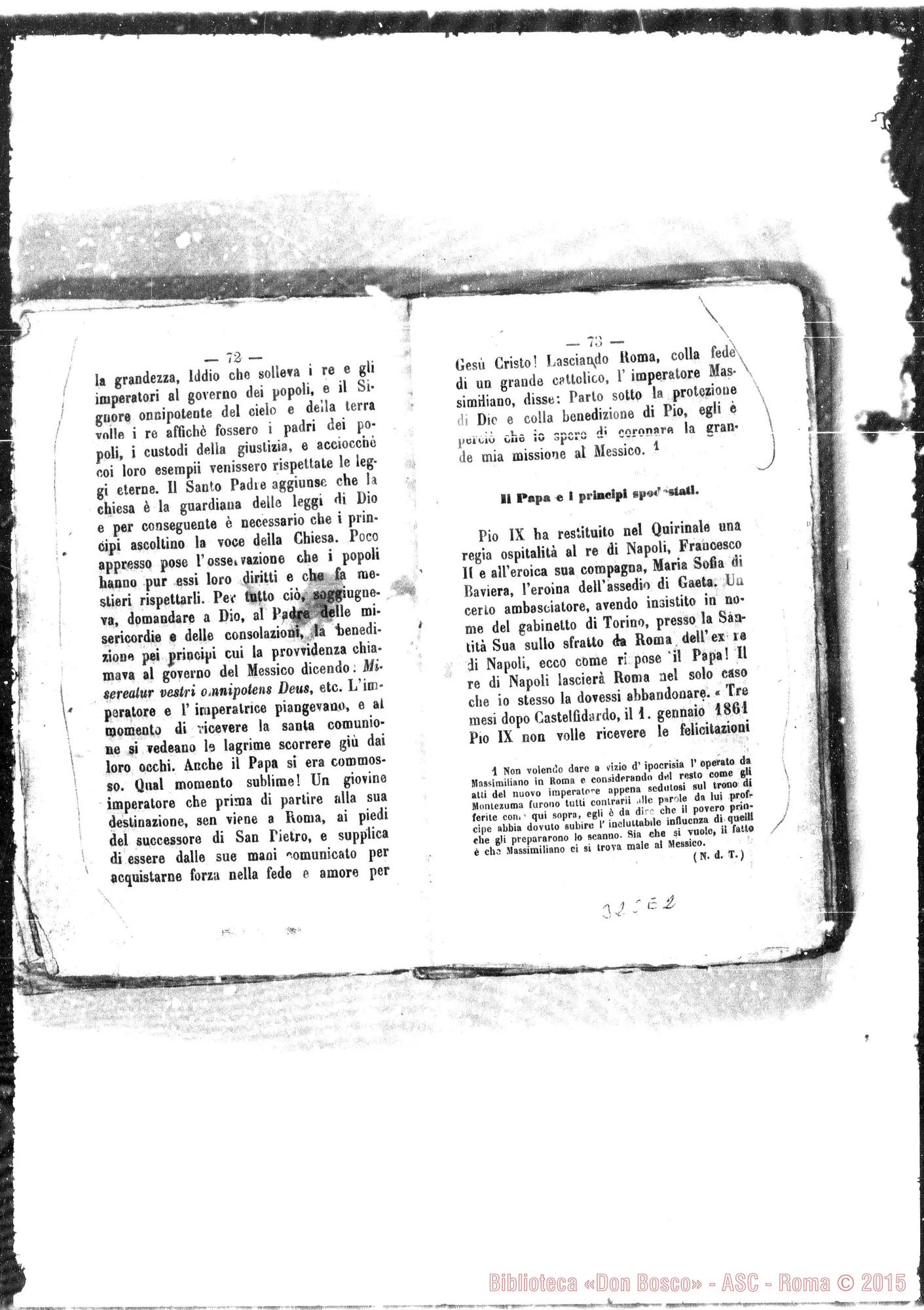 Fotogramma E 2 — Lo spirito E il cuore di Pio Nono. Stampato