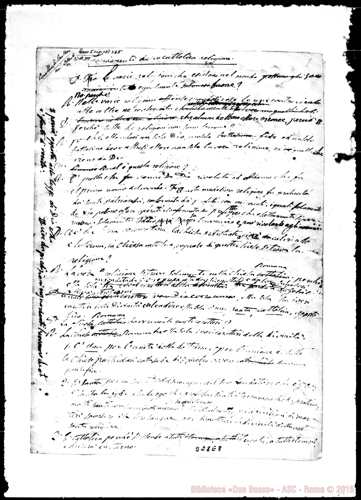 Fotogramma E 8 — Fondamenti della cattolica religione. Ms. Bosco