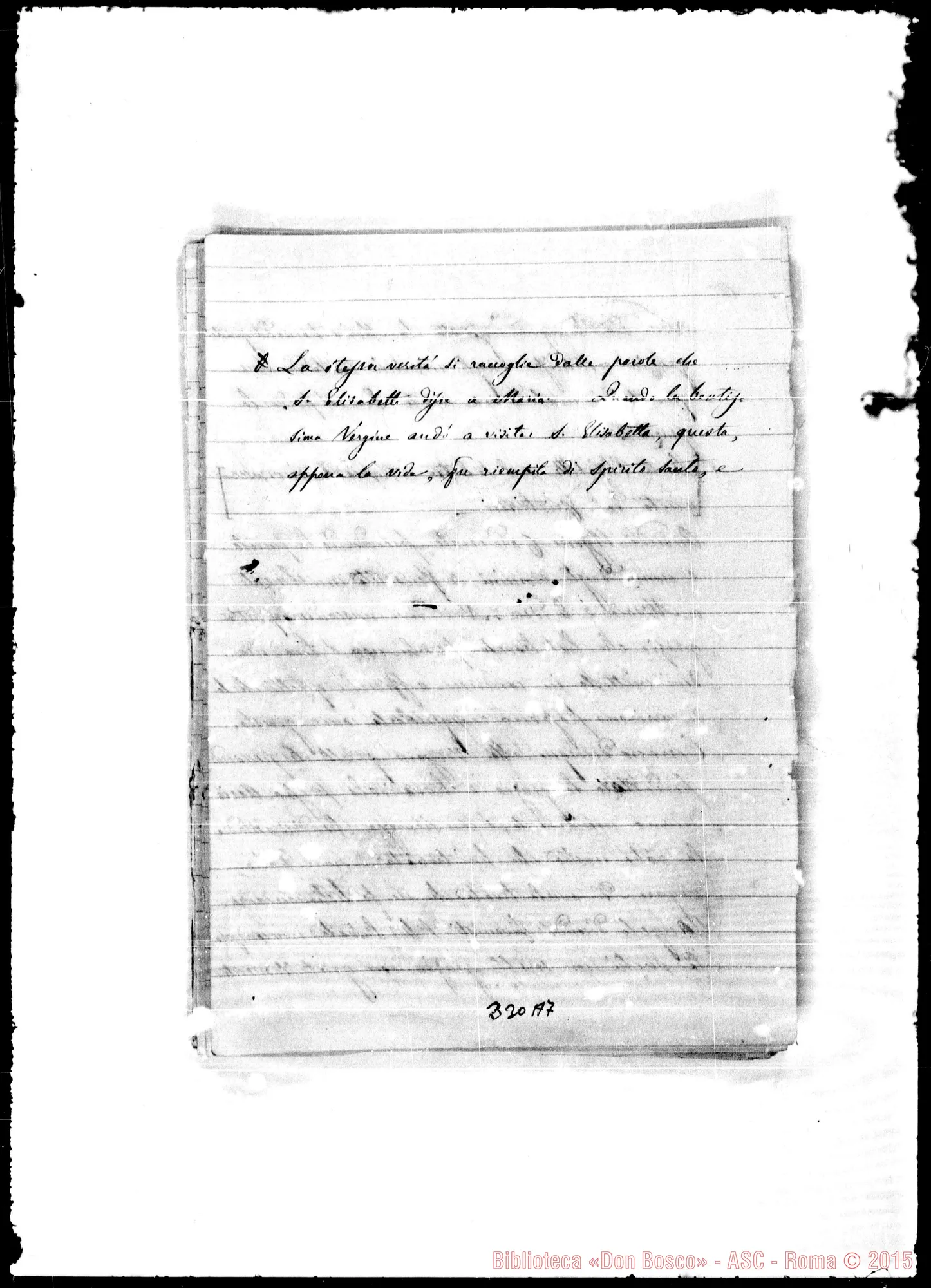 Fotogramma A 7 — Maraviglie della Madre di Dio… Ms. con correz. E aggiunte Bosco