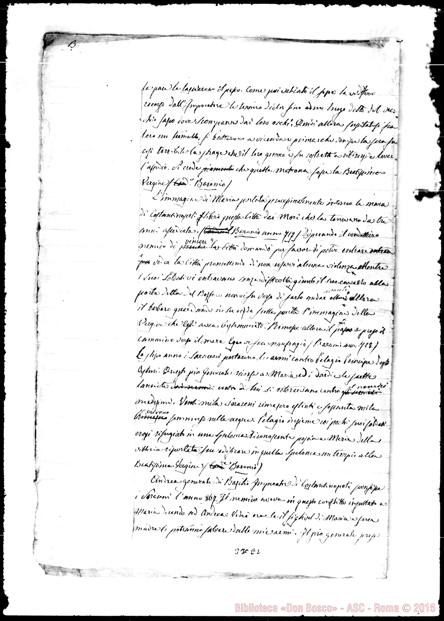 Fotogramma E 2 — Capo VI Maria protettrice… Ms. autogr. Bosco