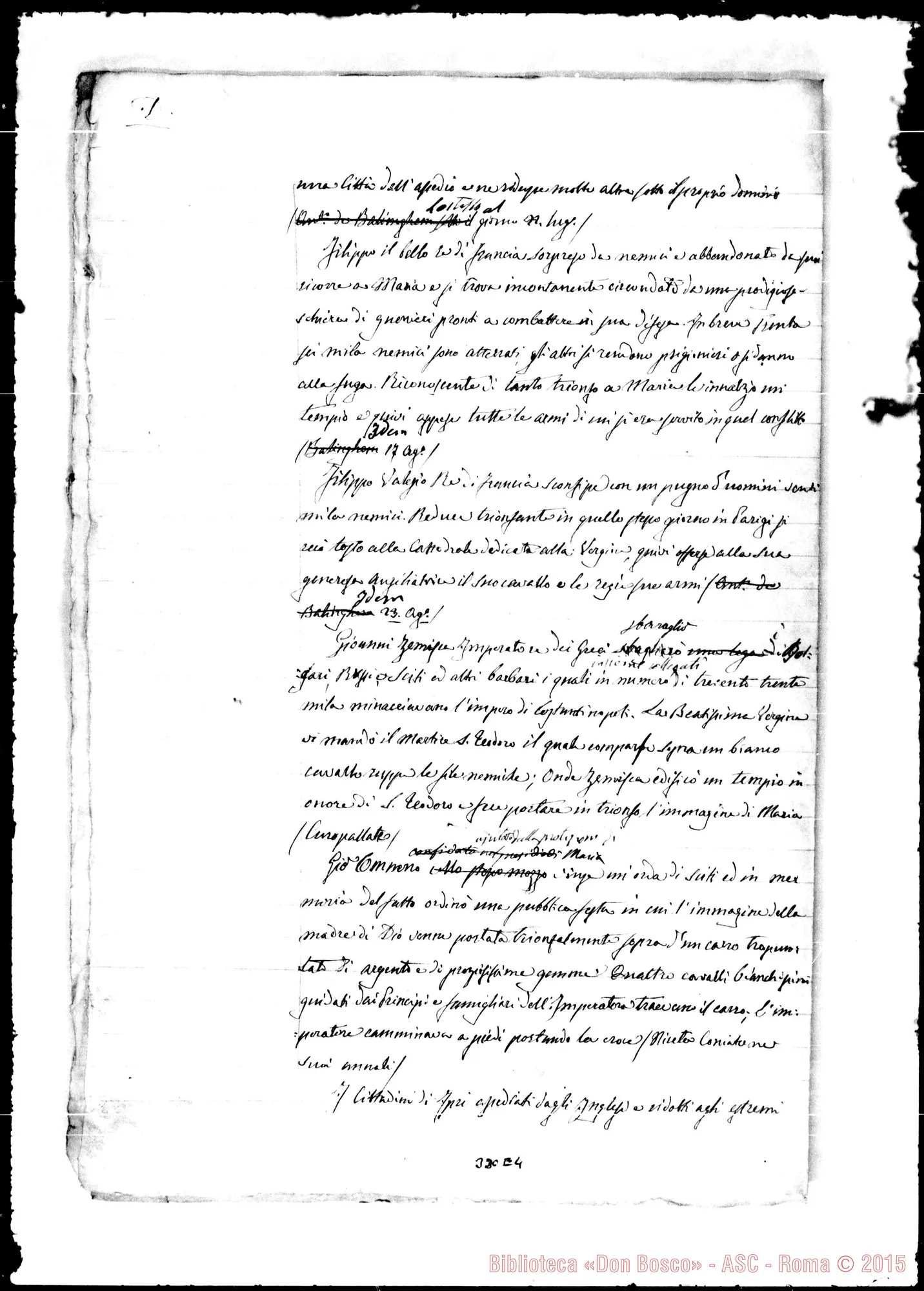 Fotogramma E 4 — Capo VI Maria protettrice… Ms. autogr. Bosco