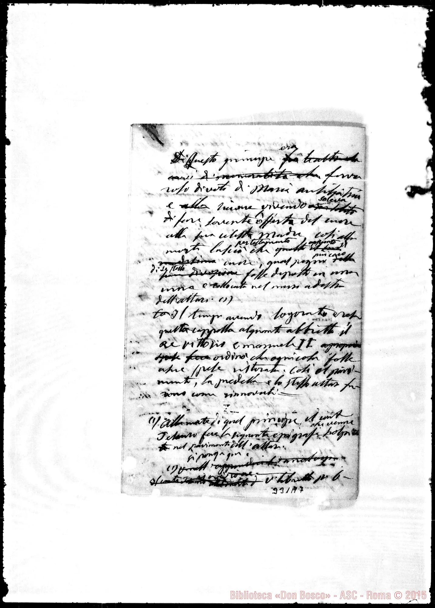 Fotogramma A 7 — Divozione E progetto di una chiesa… Ms. Bosco