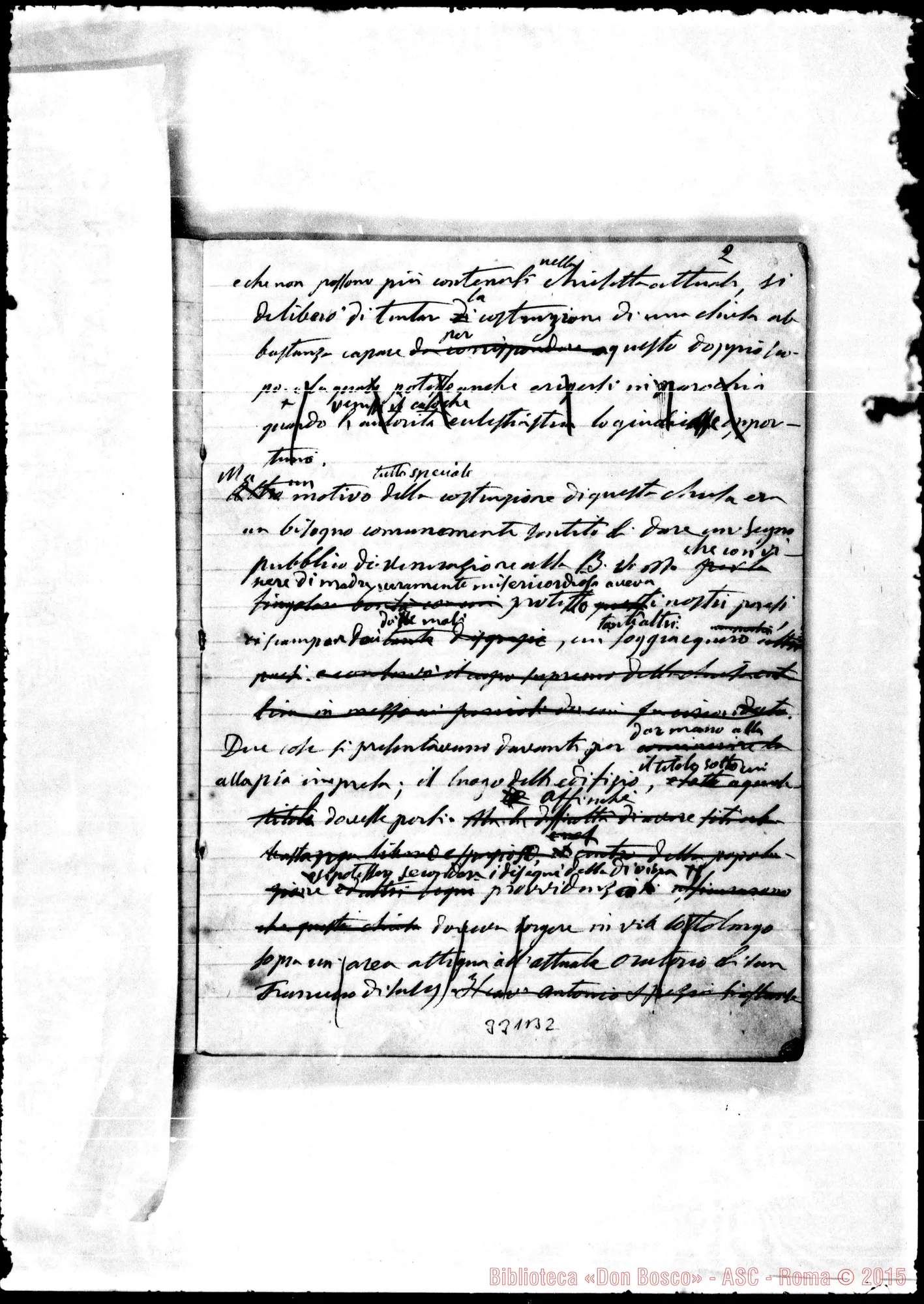 Fotogramma B 2 — Divozione E progetto di una chiesa… Ms. Bosco