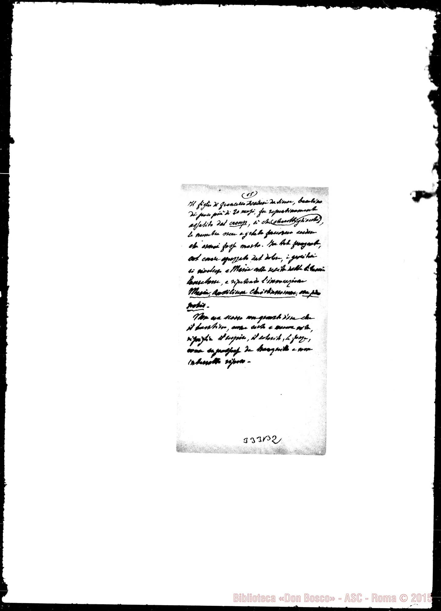 Fotogramma B 2 — Maria Ausiliatrice. Racconto di alcune grazie…