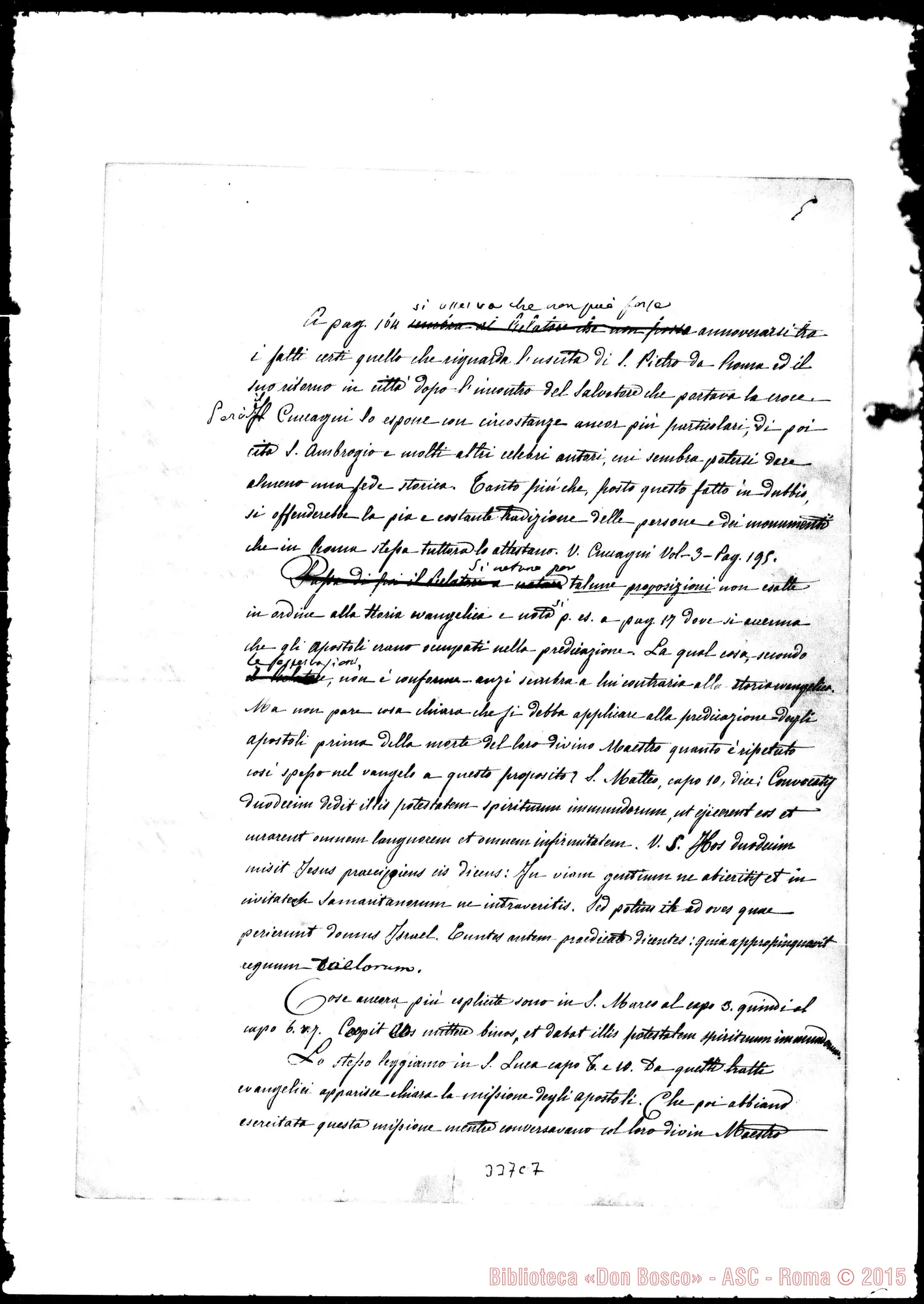 Fotogramma C 7 — Schiarimenti: osservazioni generali. Ms.