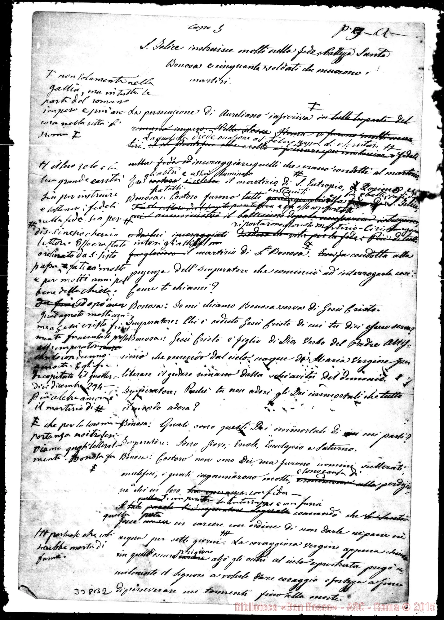 Fotogramma B 2 — San Felice, vita. Ms. autogr. di D. Bosco