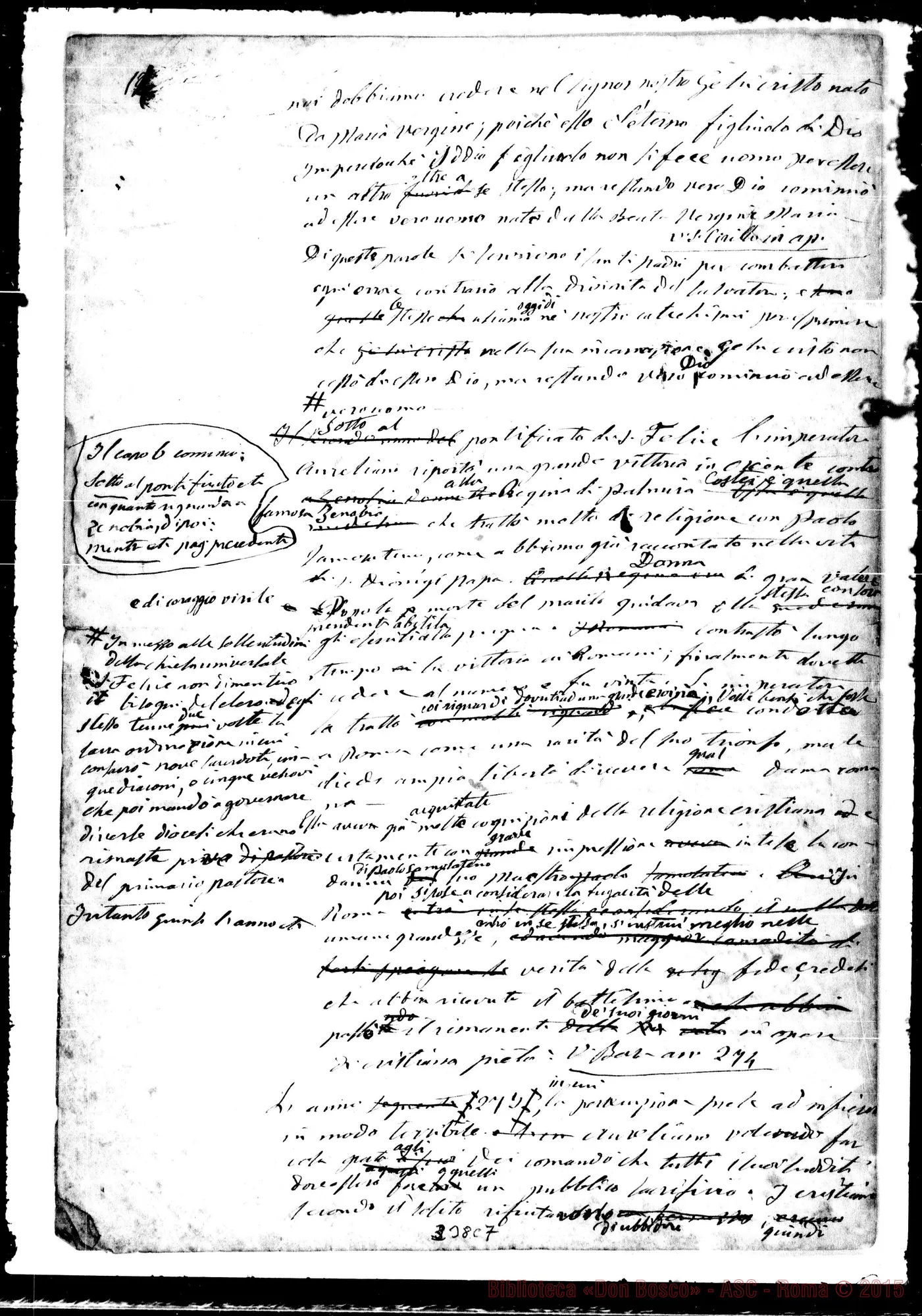 Fotogramma C 7 — San Felice, vita. Ms. autogr. di D. Bosco