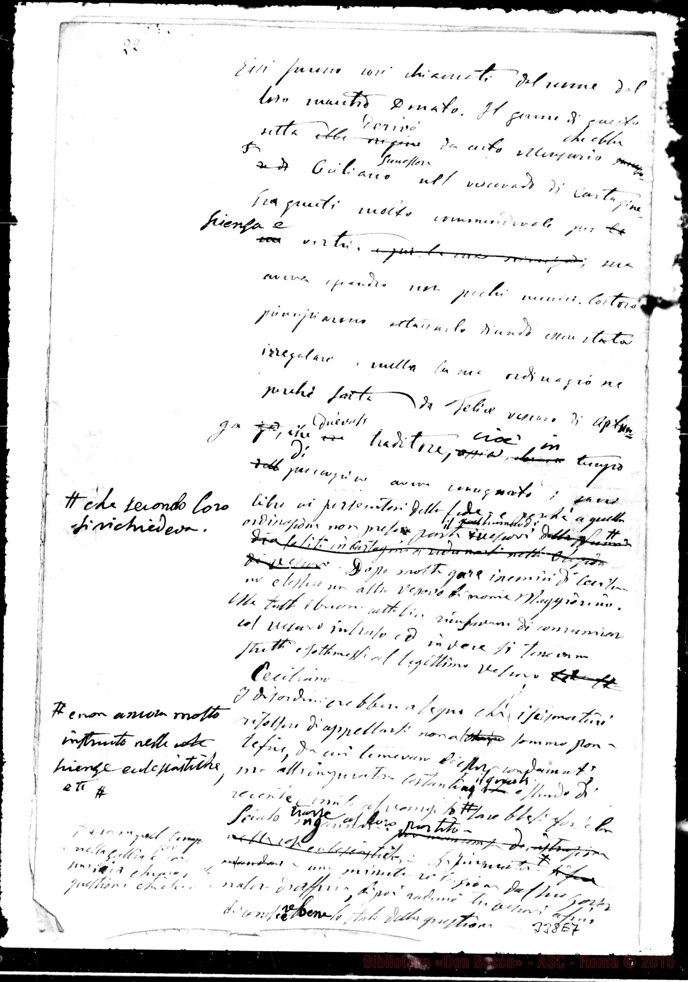 Fotogramma E 7 — San Eusebio e San Melchiade. Ms. in gran parte di D. Bosco