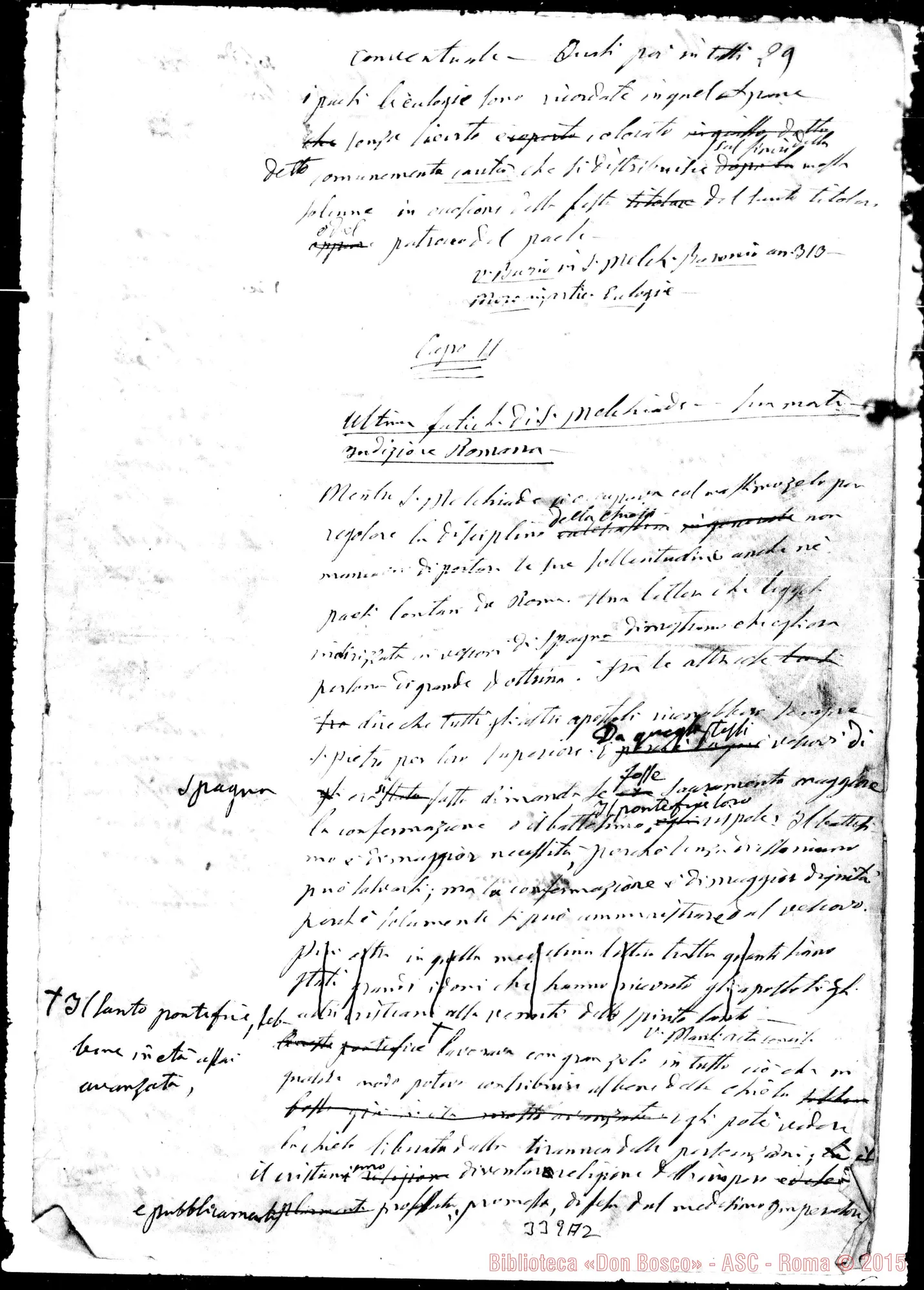 Fotogramma A 2 — San Eusebio e San Melchiade. Ms. in gran parte di D. Bosco