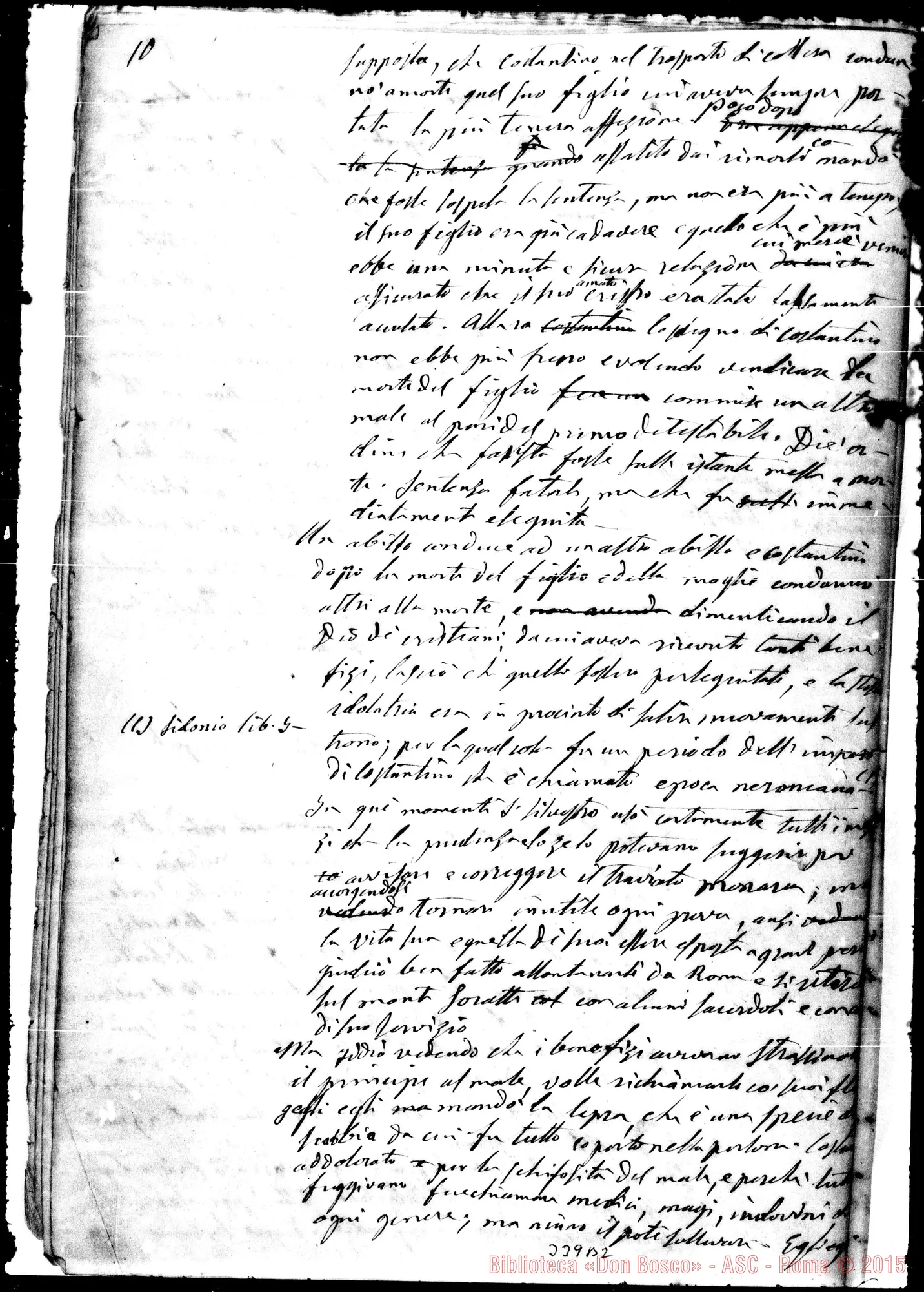 Fotogramma B 2 — San Silvestro, vita. Ms. in gran parte autogr. di D. Bosco