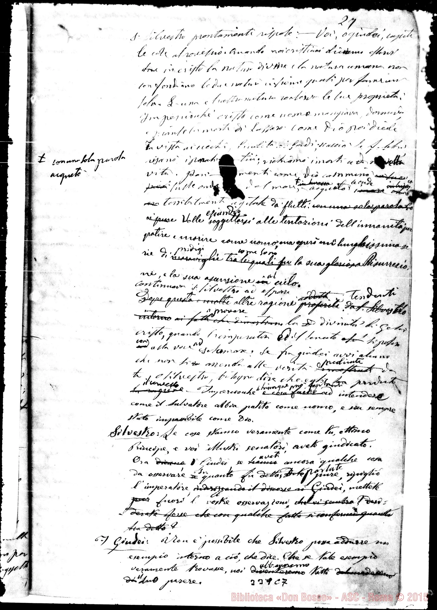 Fotogramma C 7 — San Silvestro, vita. Ms. in gran parte autogr. di D. Bosco
