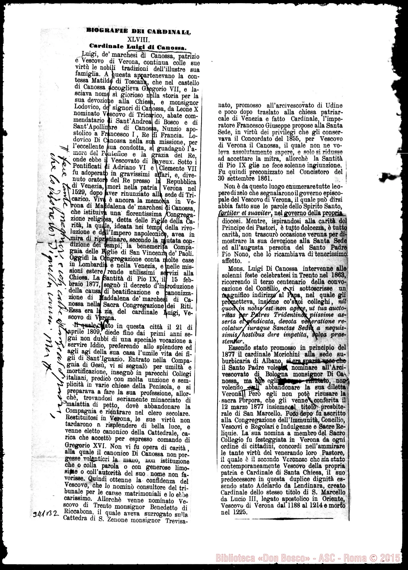 Fotogramma B 2 — Il più bel fiore… Profili di cardinali annotati E modificati da D. Bosco