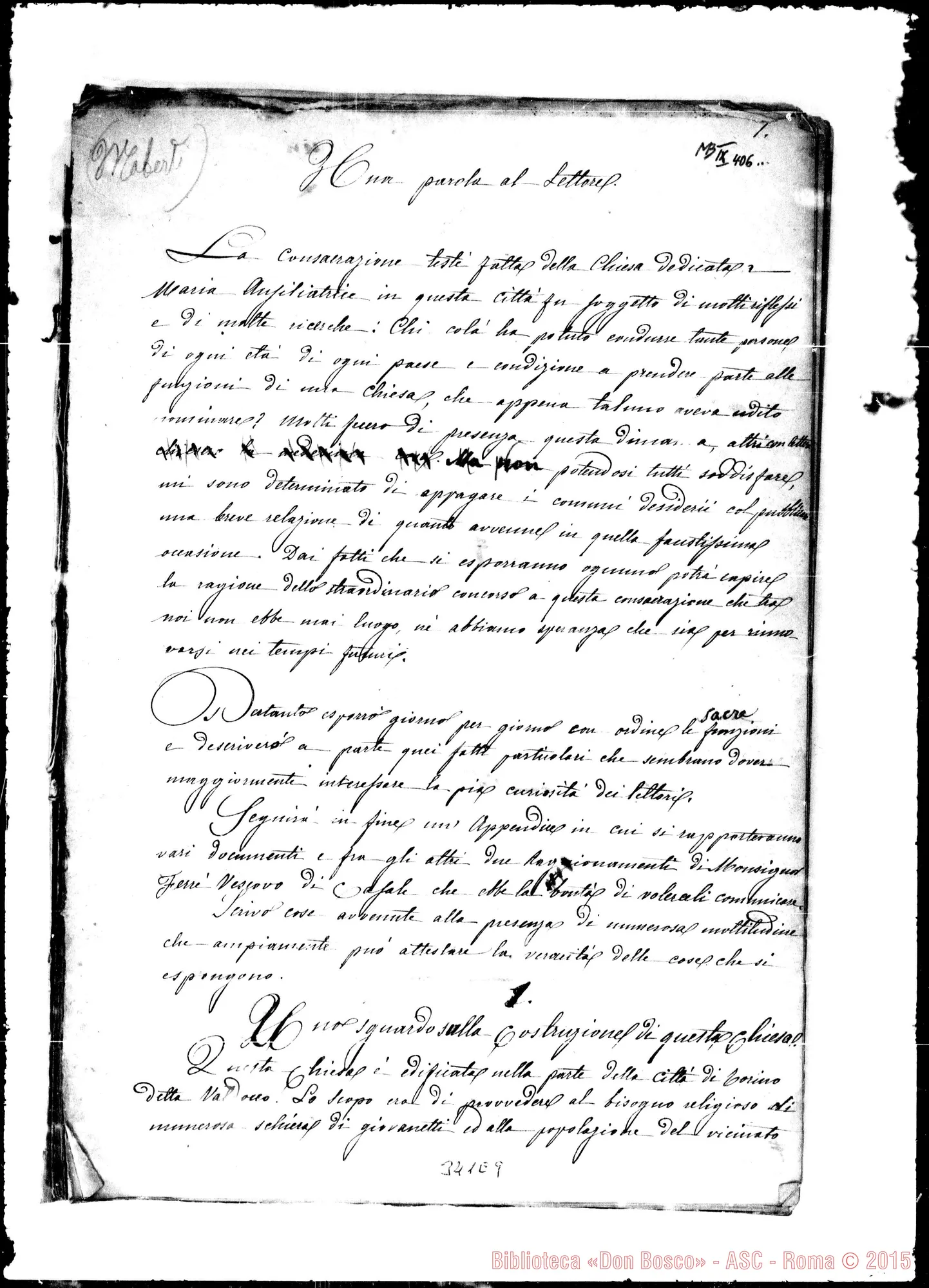 Fotogramma E 9 — Altro ms. con alcune correzioni Bosco