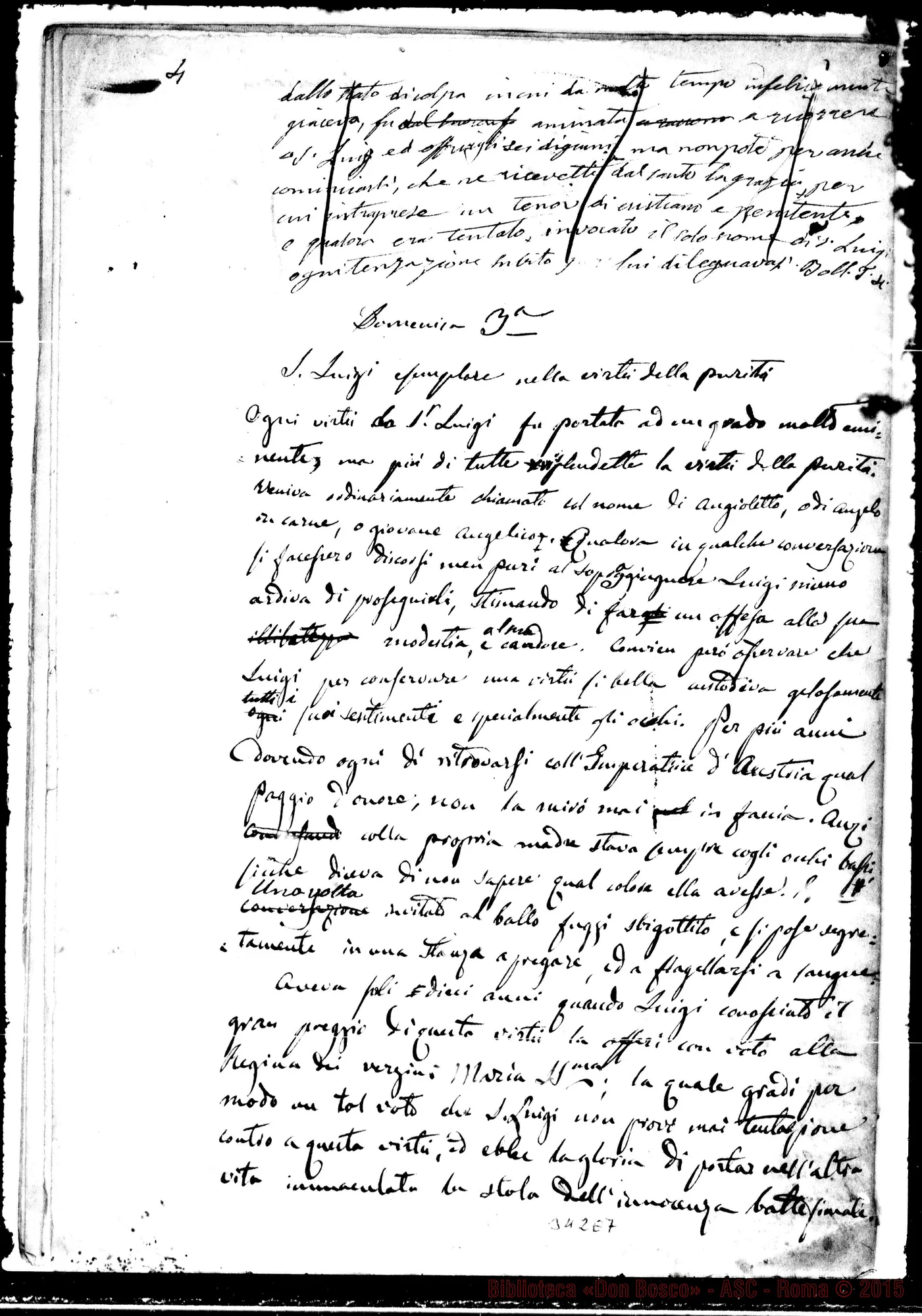 Fotogramma E 7 — Sei Domeniche E Novena S. Luigi Gonzaga. Ms. in parte autogr. Bosco