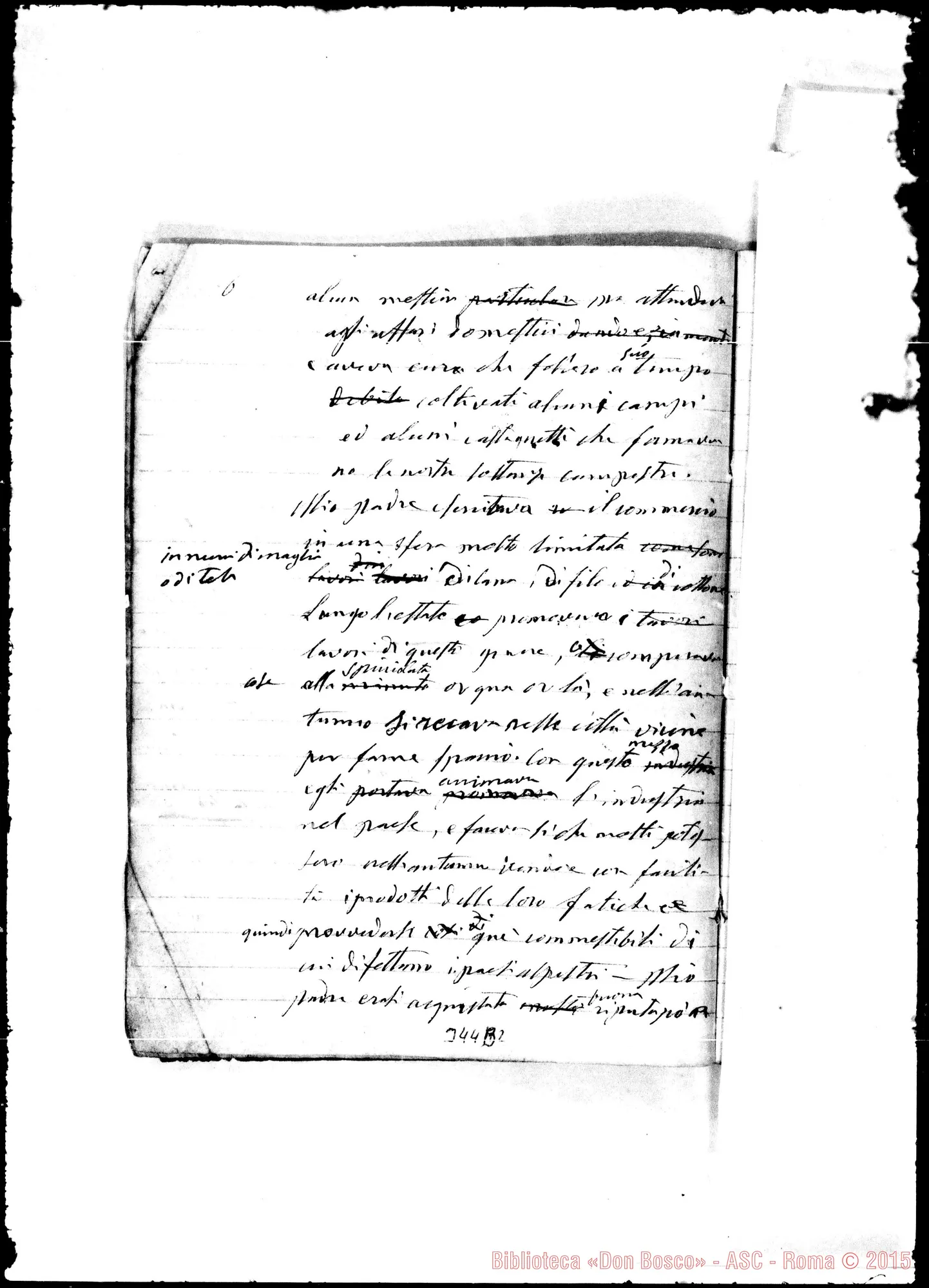Fotogramma B 2 — «Severino, ossia, avventure di un alpigiano…» Ms. autogr. Bosco