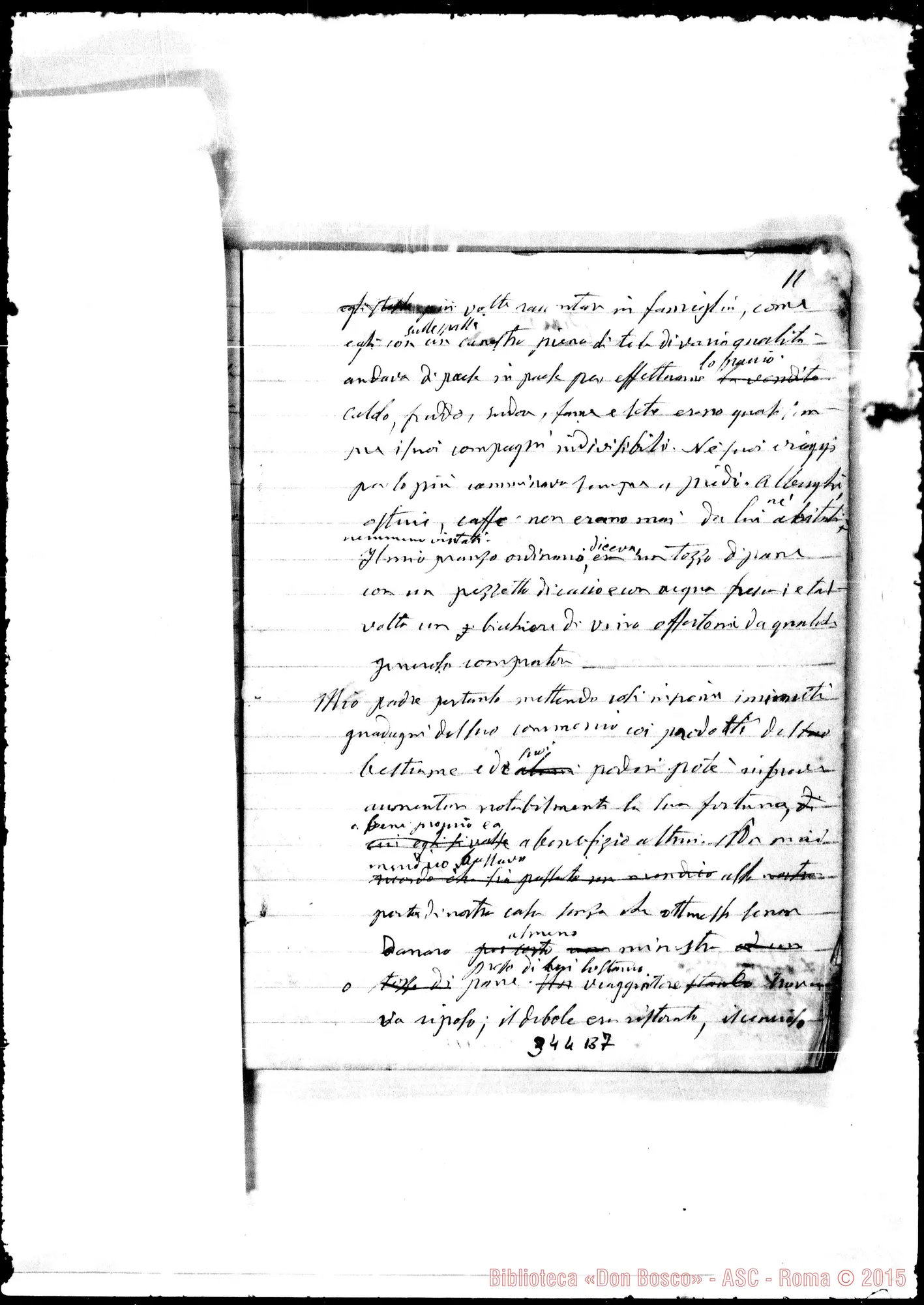 Fotogramma B 7 — «Severino, ossia, avventure di un alpigiano…» Ms. autogr. Bosco