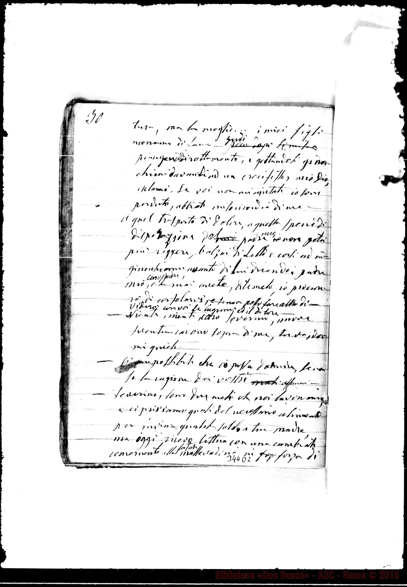 Fotogramma D 2 — «Severino, ossia, avventure di un alpigiano…» Ms. autogr. Bosco