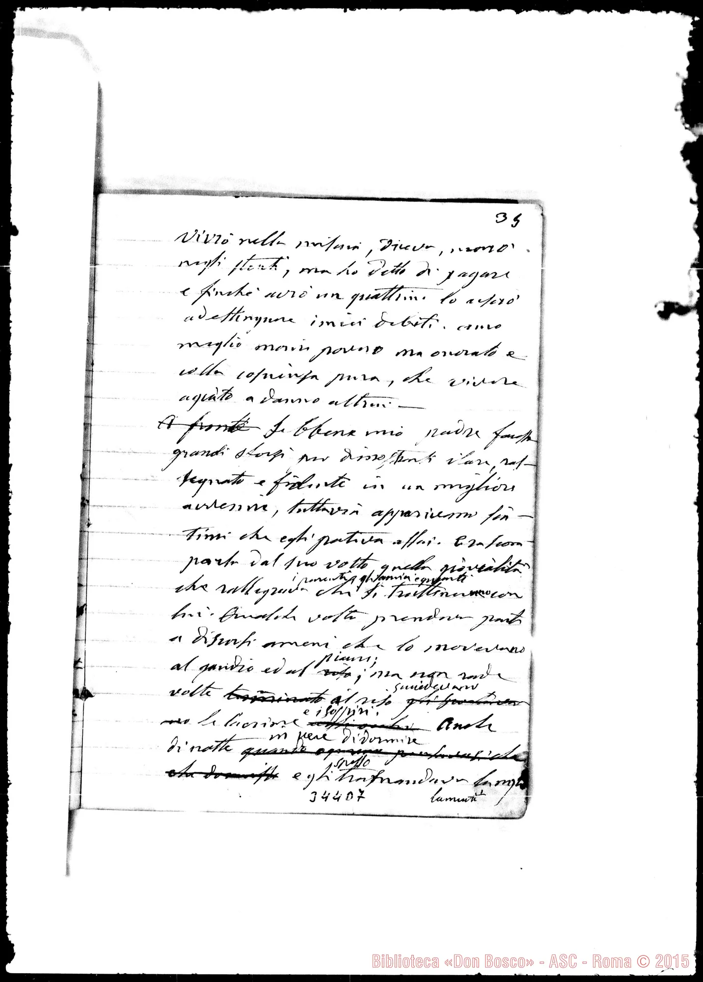 Fotogramma D 7 — «Severino, ossia, avventure di un alpigiano…» Ms. autogr. Bosco