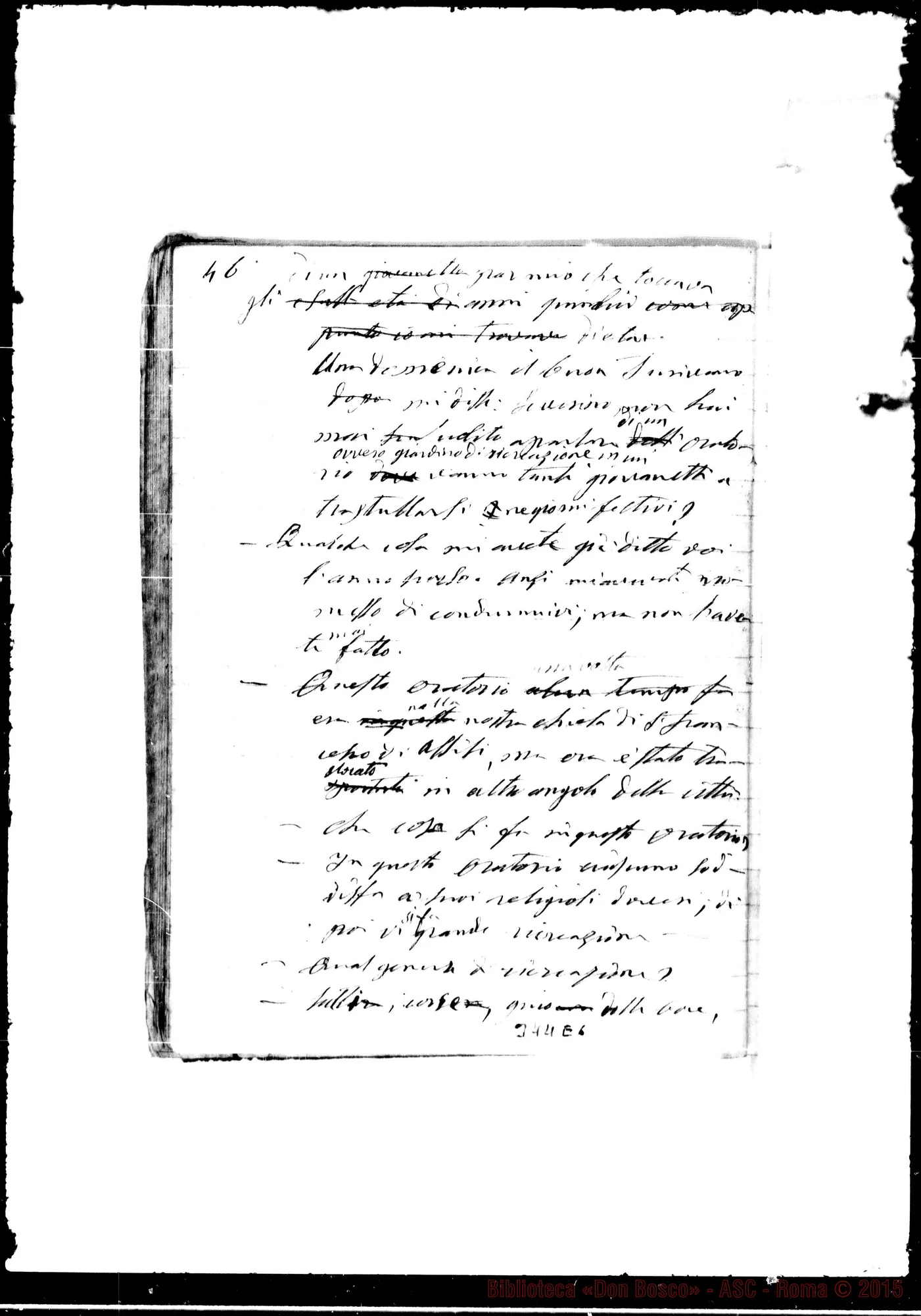 Fotogramma E 6 — «Severino, ossia, avventure di un alpigiano…» Ms. autogr. Bosco