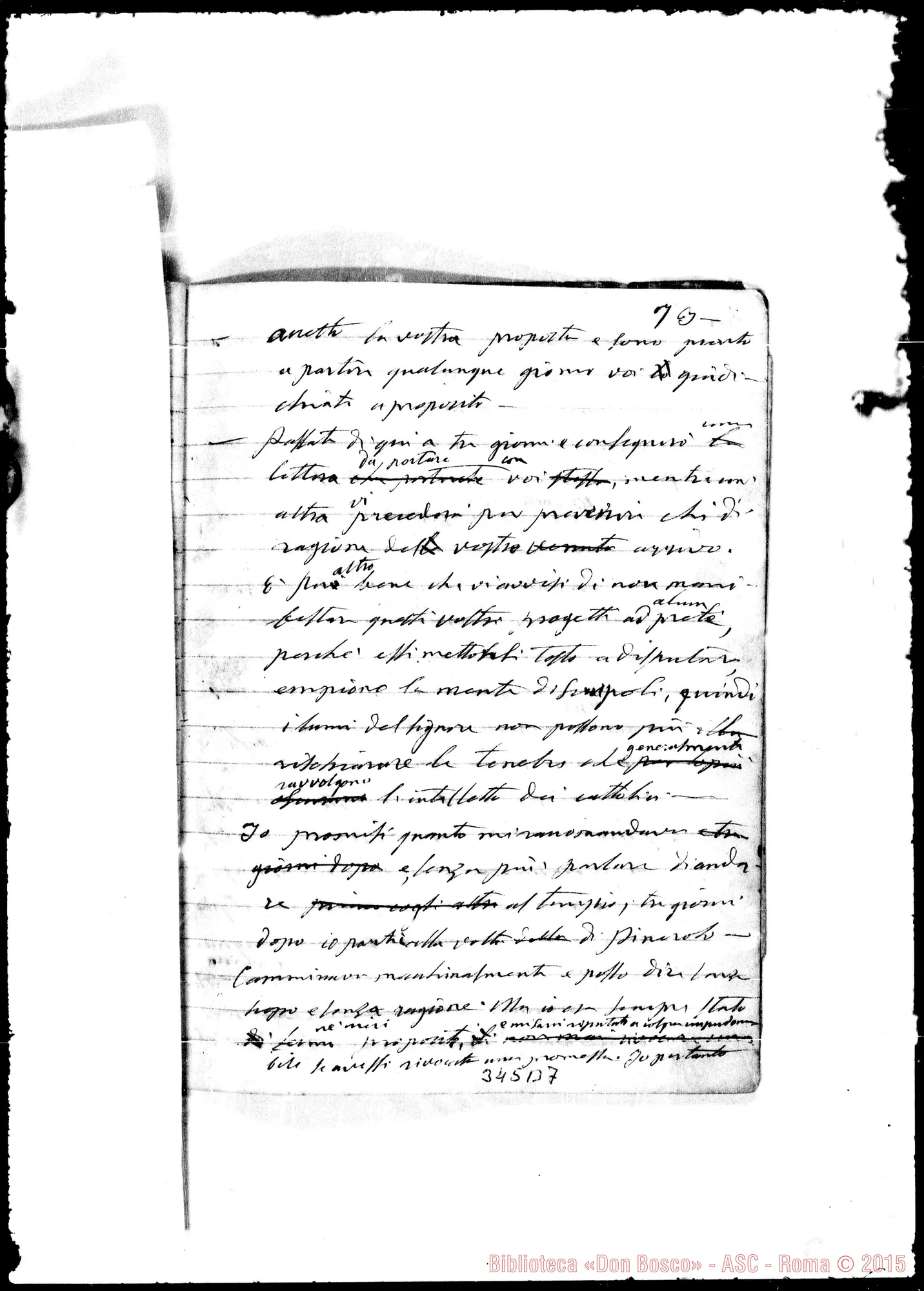 Fotogramma B 7 — «Severino, ossia, avventure di un alpigiano…» Ms. autogr. Bosco