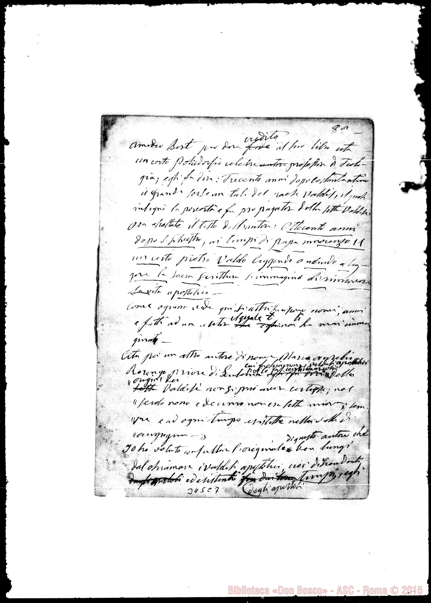 Fotogramma C 7 — «Severino, ossia, avventure di un alpigiano…» Ms. autogr. Bosco