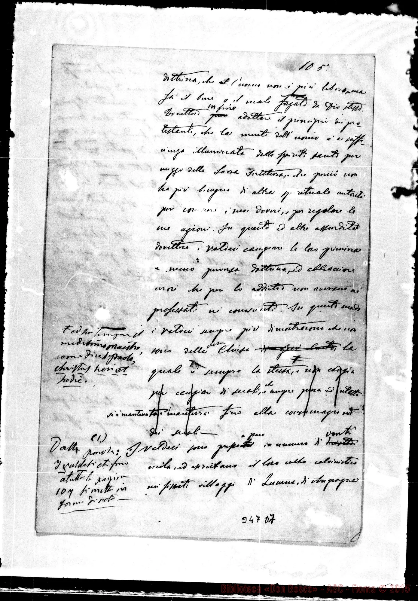 Fotogramma D 7 — Valle di Luserna-Origine dei Valdesi. Ms. con correz. Bosco