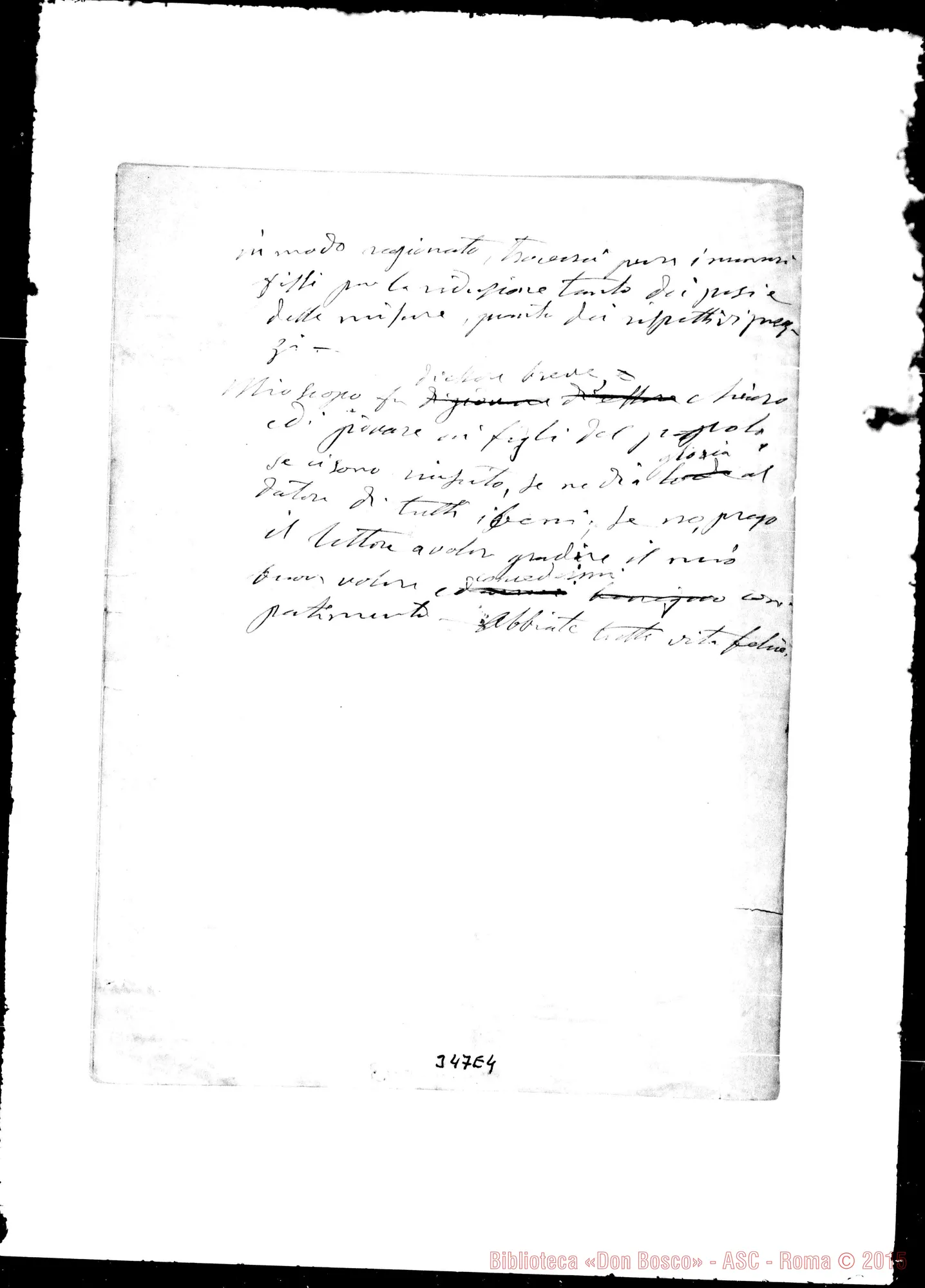 Fotogramma E 4 — Sistema Metrico: «L’Aritmetica E il sistema Metrico». Ms. autogr. Bosco