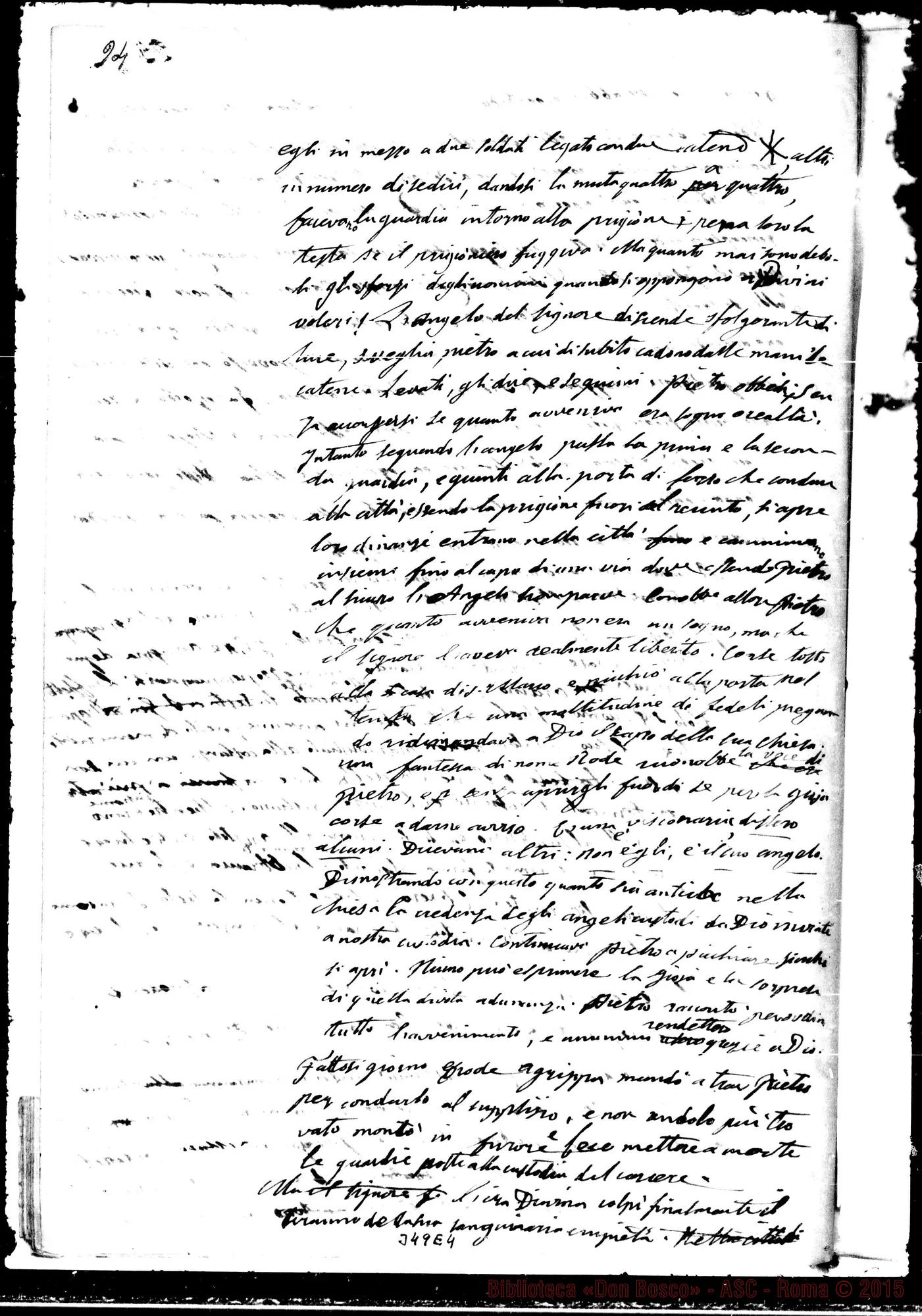 Fotogramma E 4 — Storia Ecclesiastica: Abbozzi: «A questi tempi…» Ms. autogr. Bosco