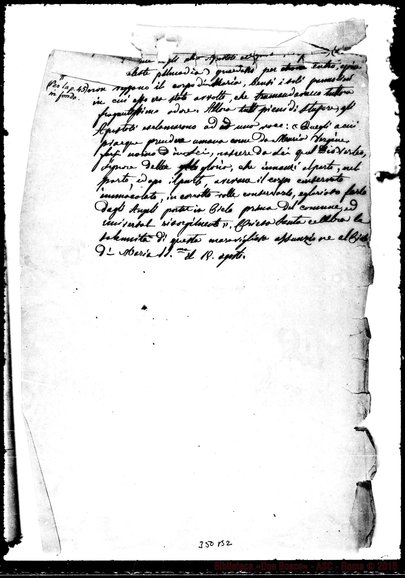 Fotogramma B 2 — Storia Ecclesiastica: Abbozzi: «A questi tempi…» Ms. autogr. Bosco