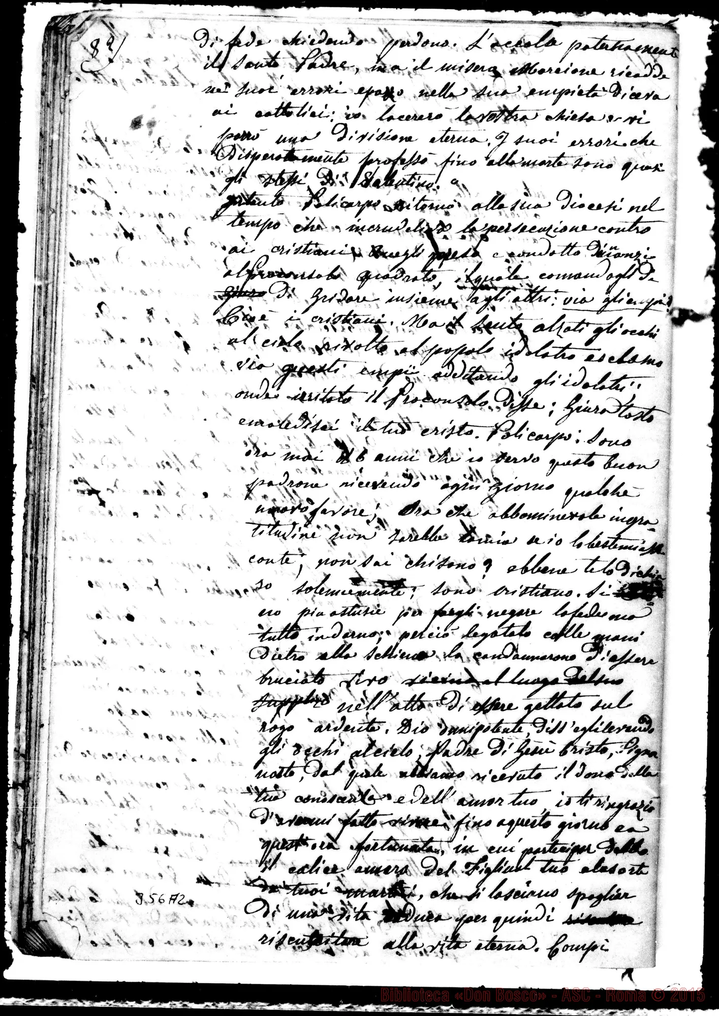 Fotogramma A 2 — Storia Ecclesiastica divisa in sei epoche. 5 fase. ms. con correz. autogr. Bosco