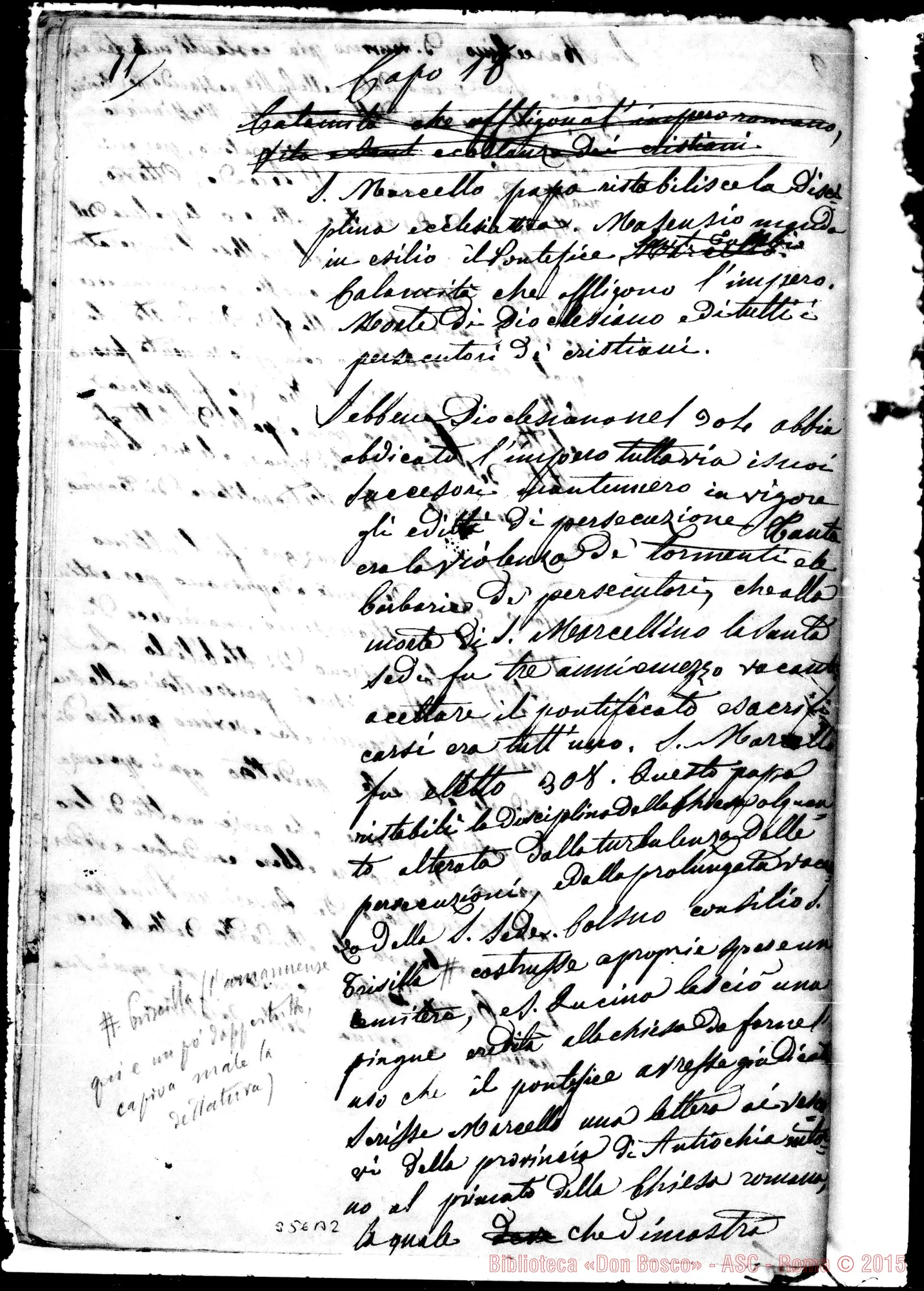 Fotogramma B 2 — Storia Ecclesiastica divisa in sei epoche. 5 fase. ms. con correz. autogr. Bosco