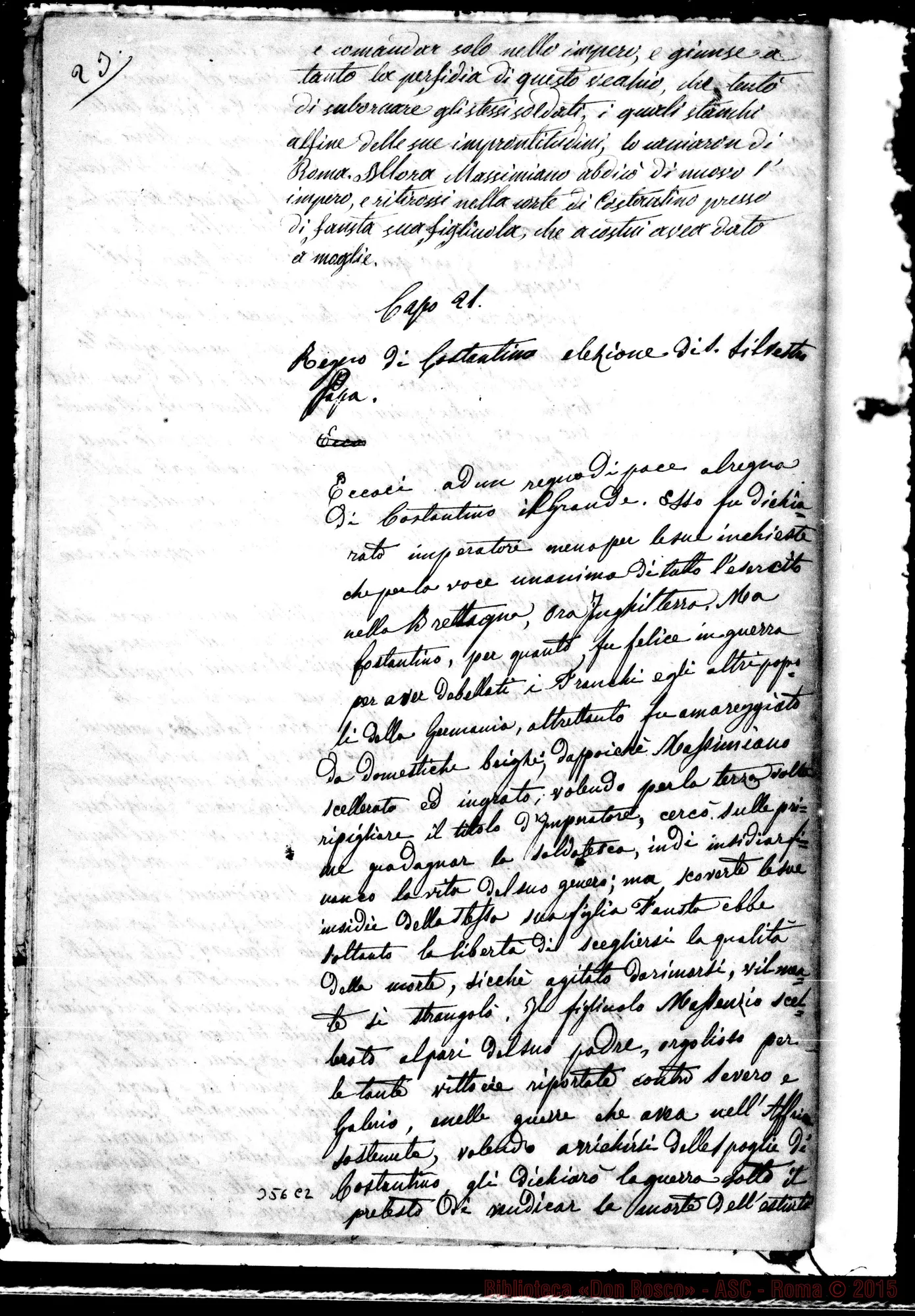 Fotogramma C 2 — Storia Ecclesiastica divisa in sei epoche. 5 fase. ms. con correz. autogr. Bosco